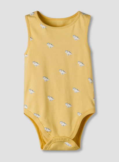 Pack of 7 Juniors Cotton Round Neck Sleeveless Bodysuit with Dinosaur Print-baby-boys-clothing-bodysuits-image-3
