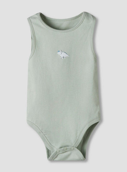 Pack of 7 Juniors Cotton Round Neck Sleeveless Bodysuit with Dinosaur Print-baby-boys-clothing-bodysuits-image-7