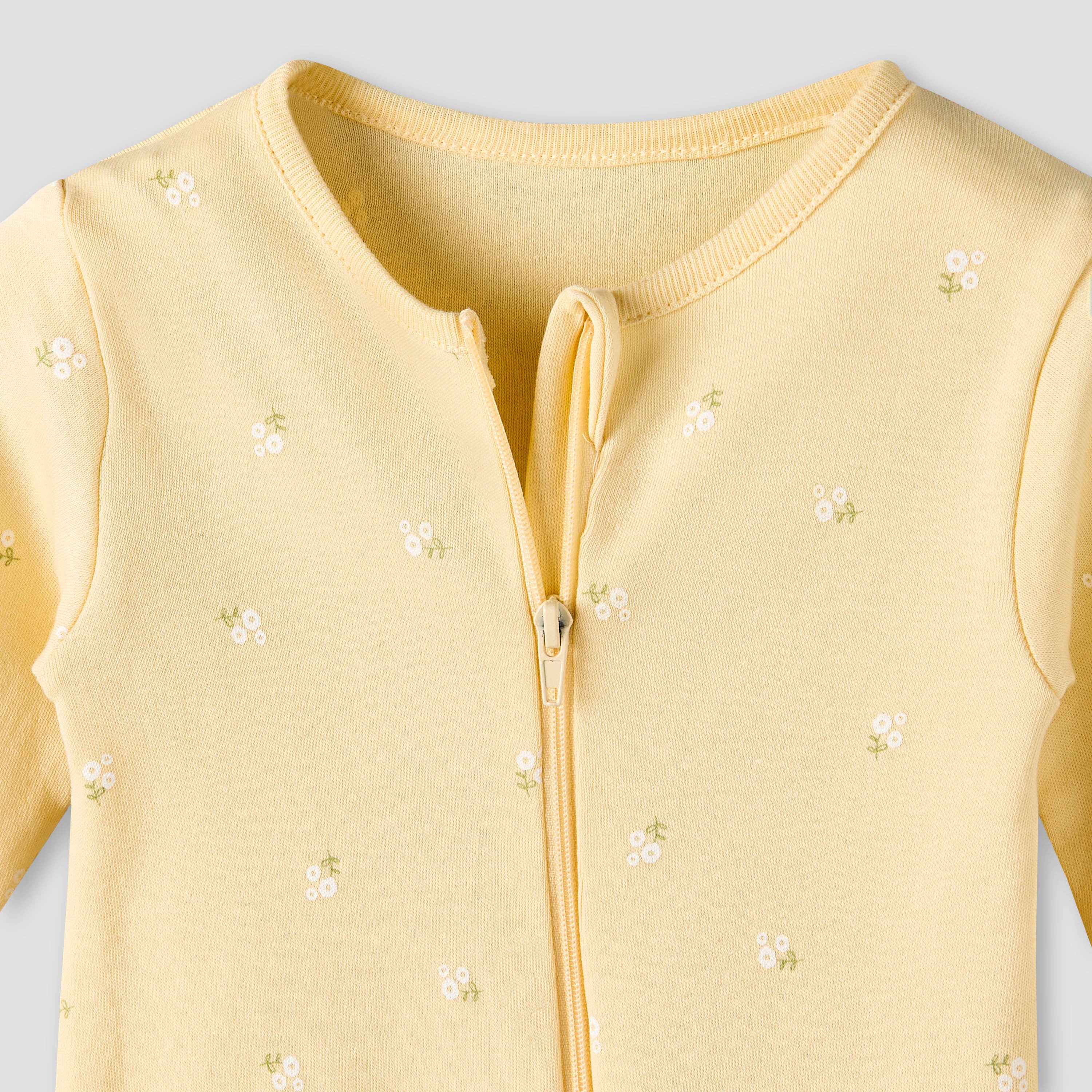 Pack of 3 Juniors Cotton Long Sleeves Sleepsuit with Floral Print