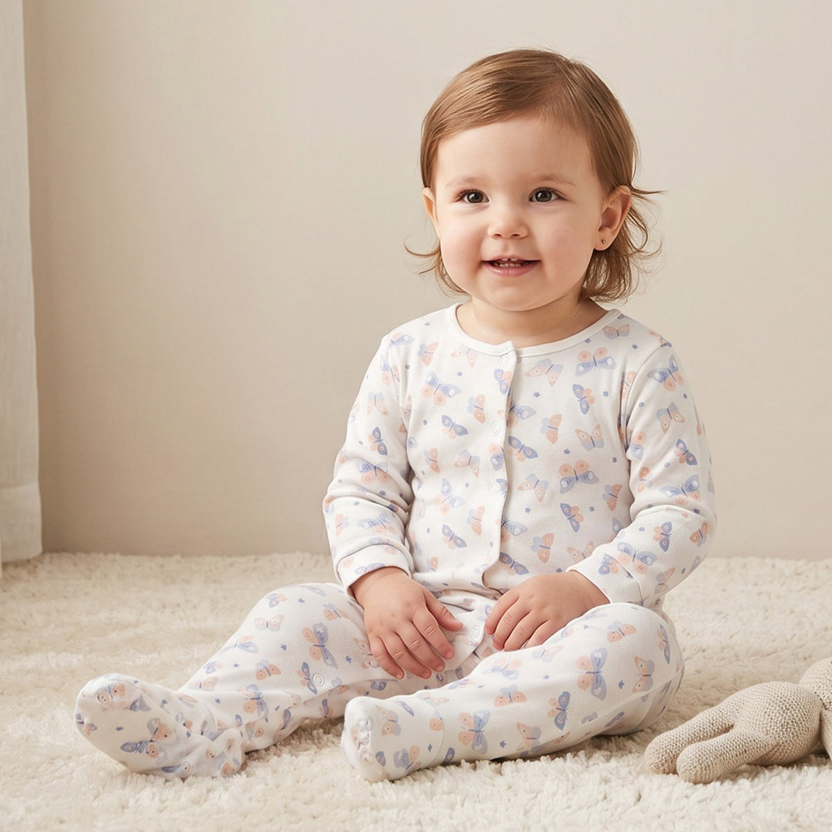 Pack of 3 Juniors Cotton Crew Neck Long Sleeves Sleepsuit with Assorted Print