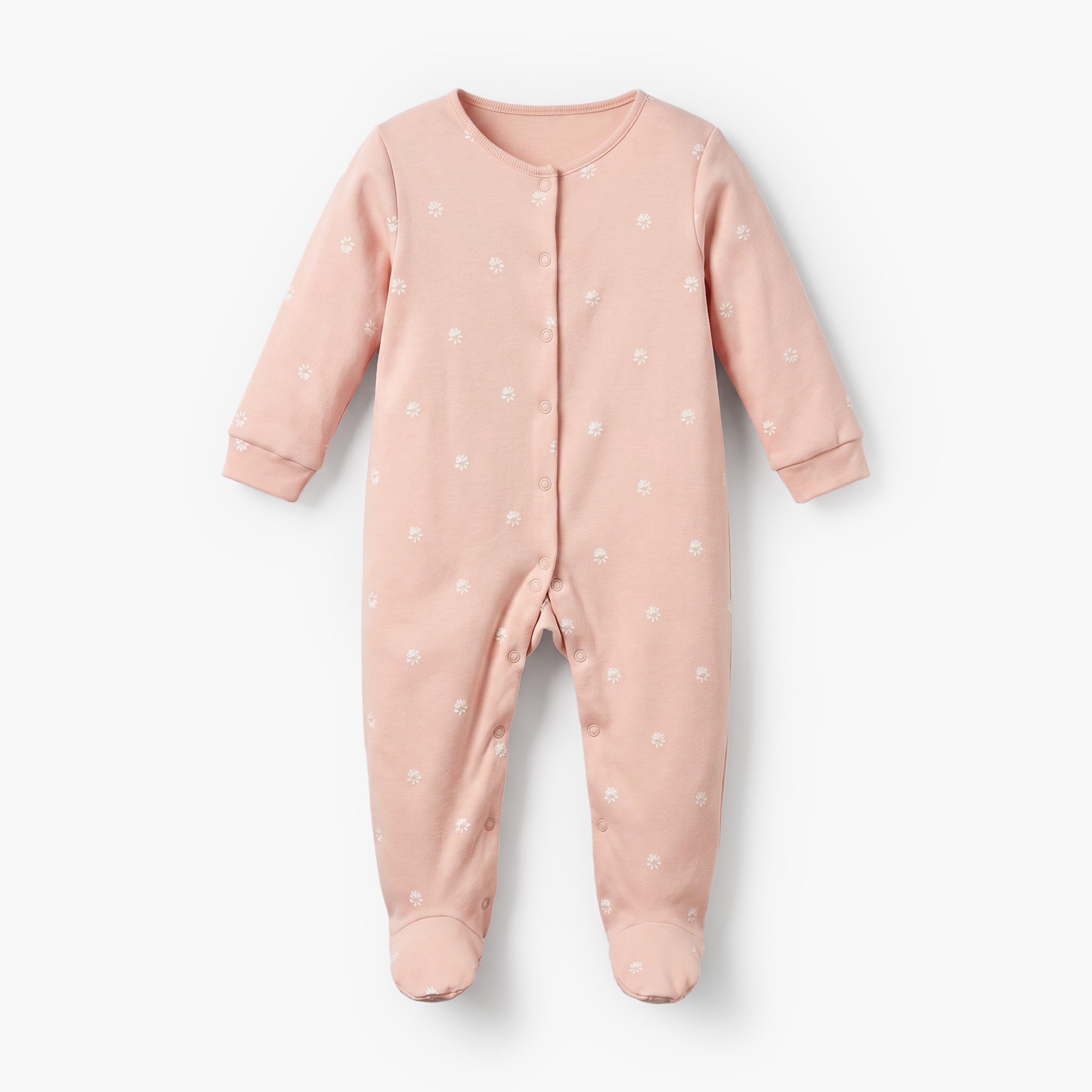 Pack of 3 Juniors Cotton Crew Neck Long Sleeves Sleepsuit with Floral Print