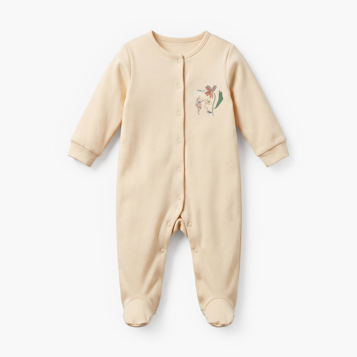Pack of 3 Juniors Cotton Crew Neck Long Sleeves Sleepsuit with Floral Print