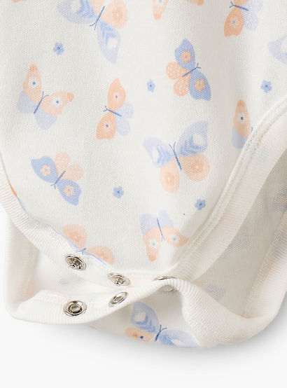 Pack of 5 Juniors Cotton Round Neck Sleeveless Bodysuit with Print-baby-girls-clothing-bodysuits-image-10