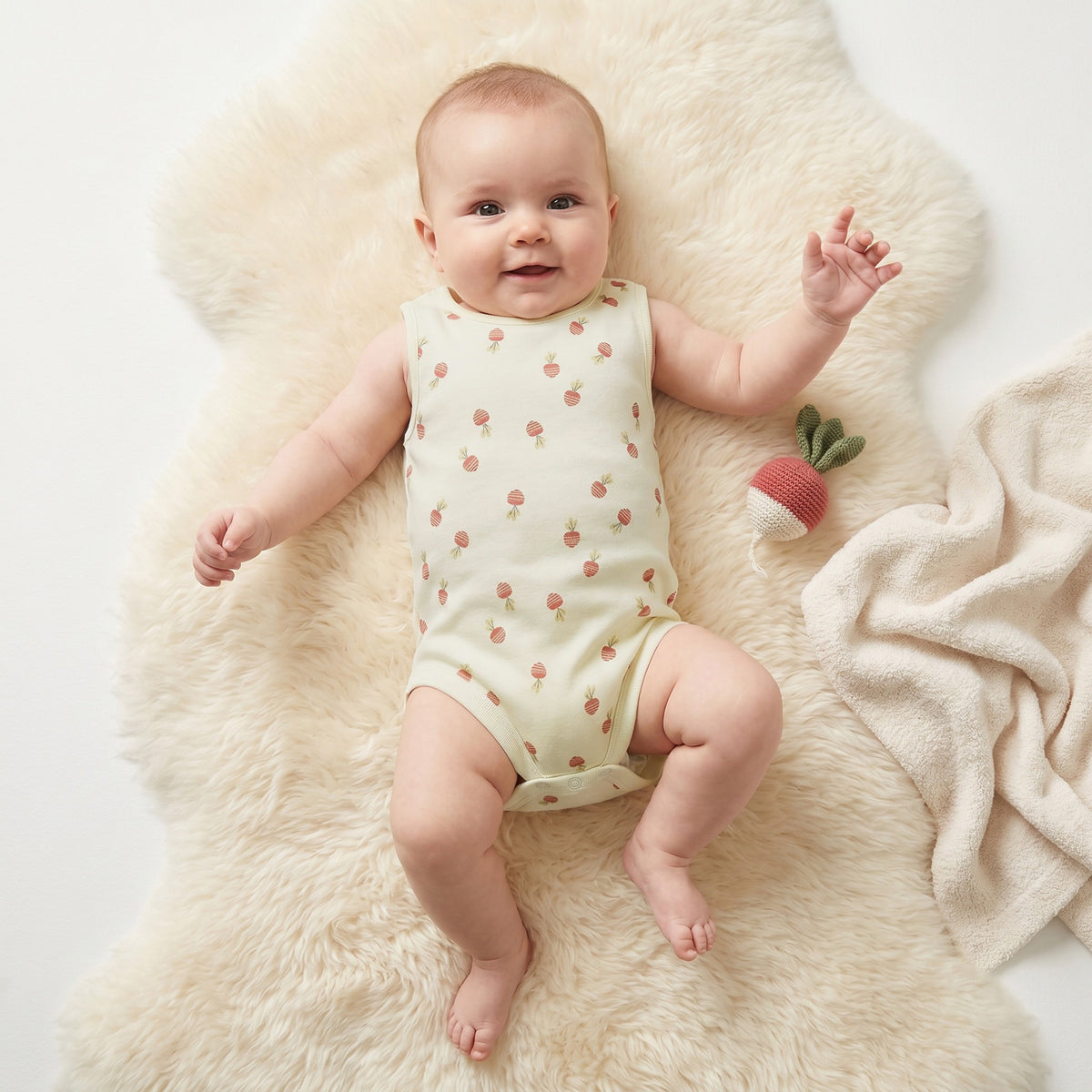Pack of 5 Juniors Cotton Round Neck Sleeveless Bodysuit with Print