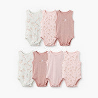 Pack of 7 Juniors Cotton Crew Neck Sleeveless Bodysuit with Assorted Design-undefined-image-1