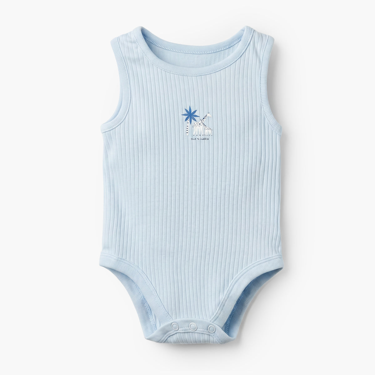 Pack of 7 Juniors Crew Neck Sleeveless Bodysuit with Safari Print