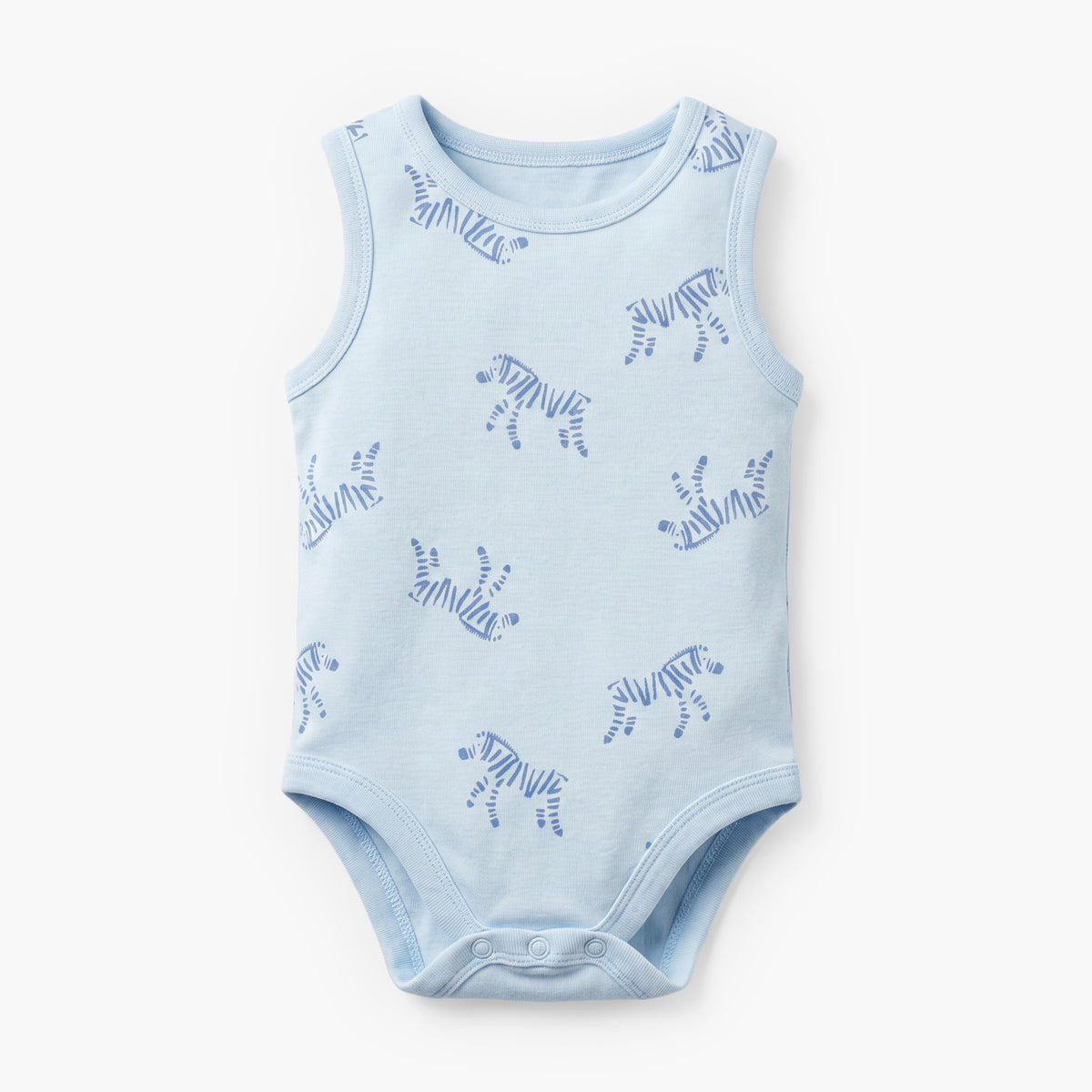 Pack of 7 Juniors Crew Neck Sleeveless Bodysuit with Safari Print