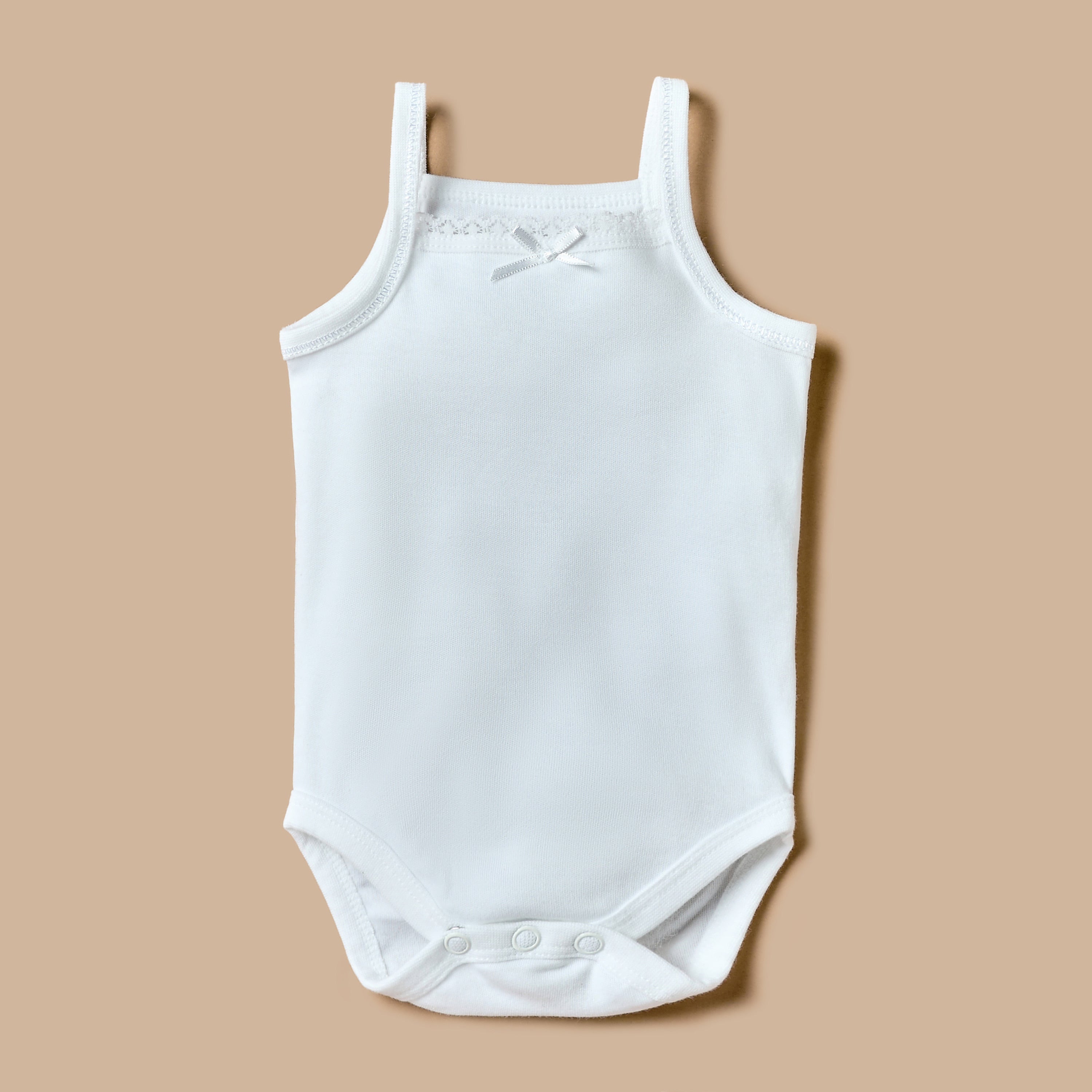 Juniors Lace Detail Sleeveless Bodysuit with Snap Button Closure - Set of 5