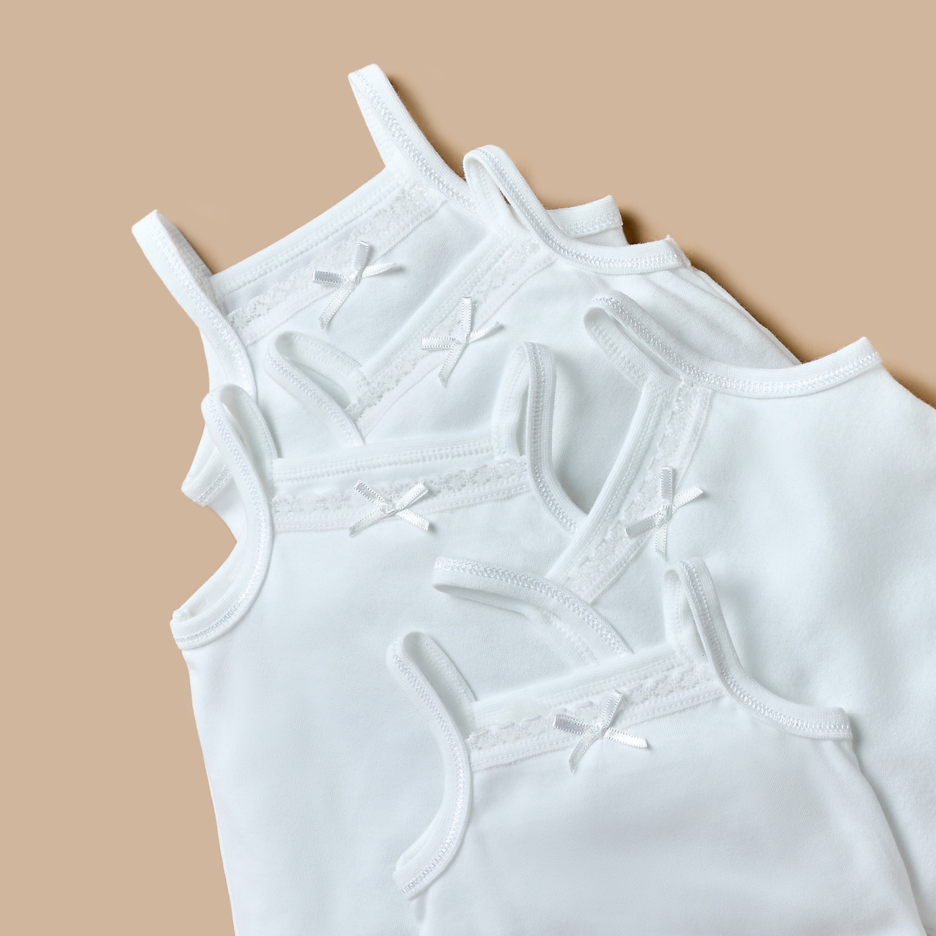 Juniors Lace Detail Sleeveless Bodysuit with Snap Button Closure - Set of 5
