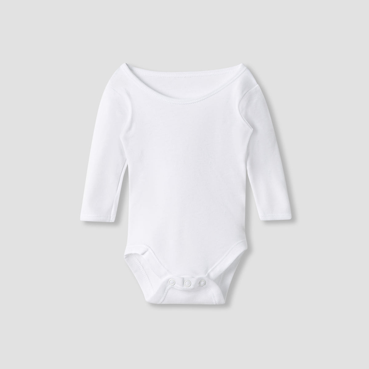 Juniors Plain Bodysuit with Round Neck and Long Sleeves - Set of 3