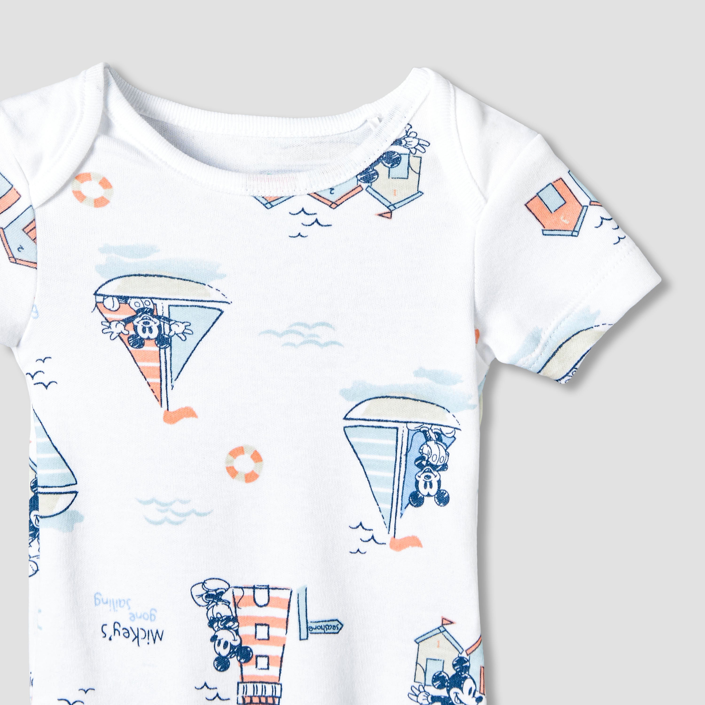 Disney Round Neck Short Sleeves Bodysuit and Leggings with Mickey Mouse Graphic Print
