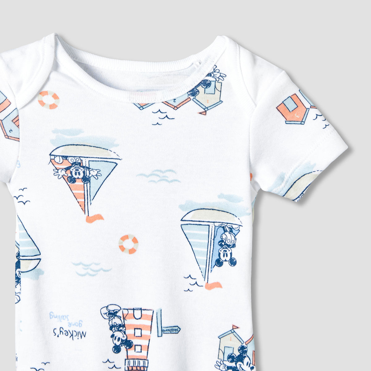 Disney Round Neck Short Sleeves Bodysuit and Leggings with Mickey Mouse Graphic Print