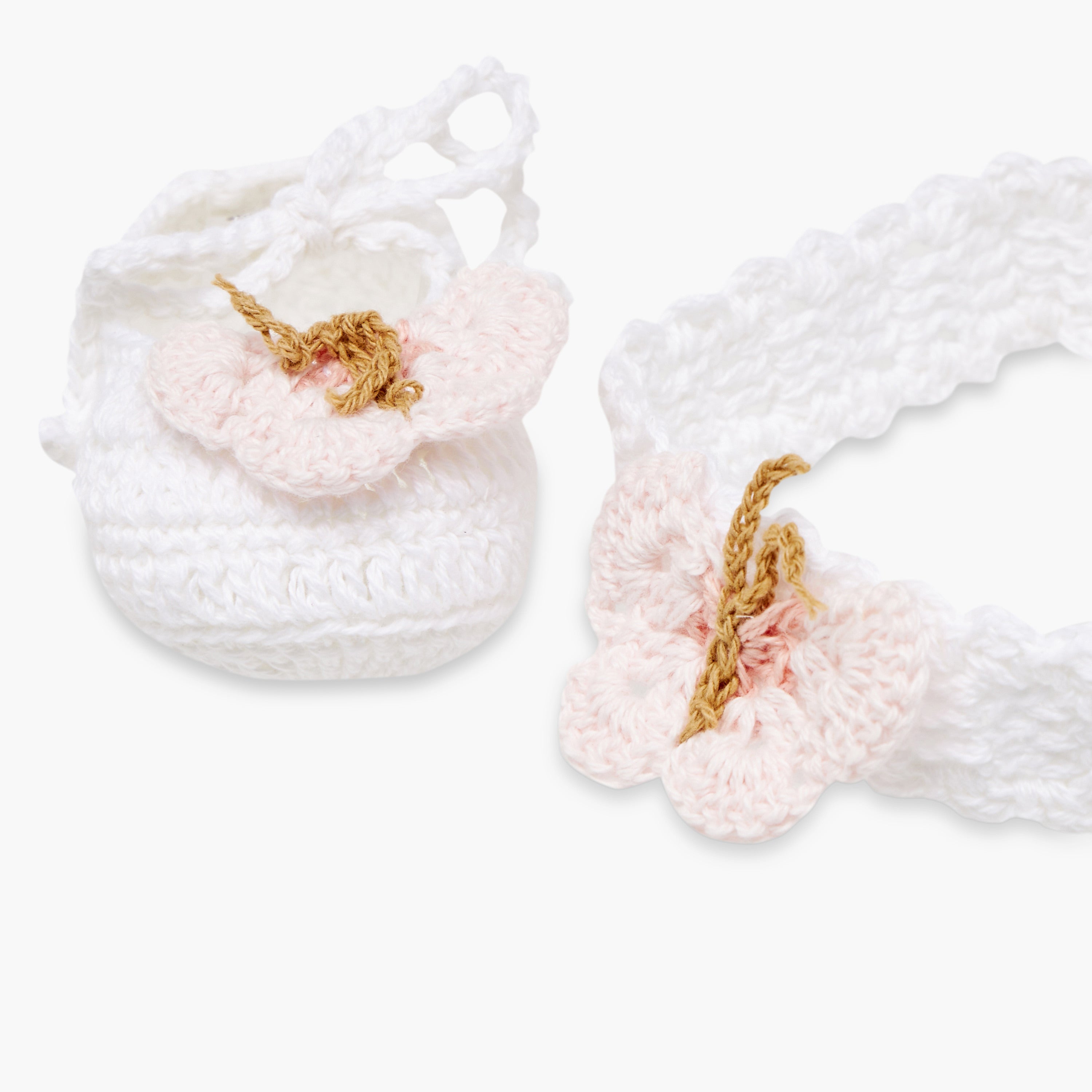 Giggles Textured Booties and Headband Set