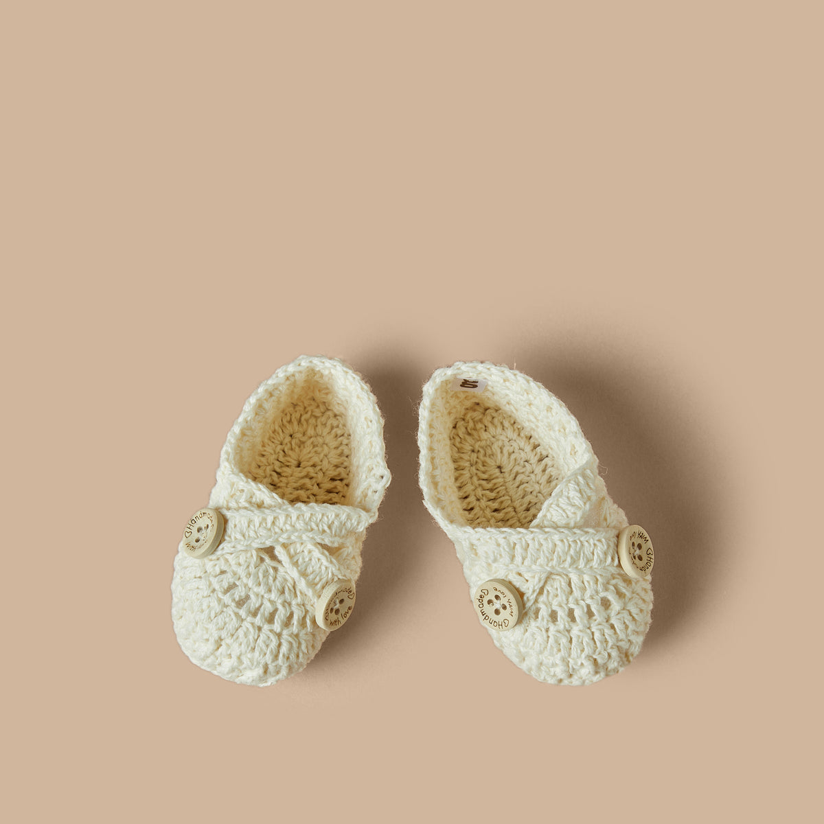 Giggles Textured Booties with Button Closure