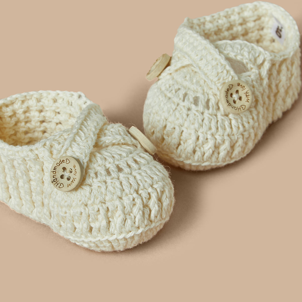 Giggles Textured Booties with Button Closure