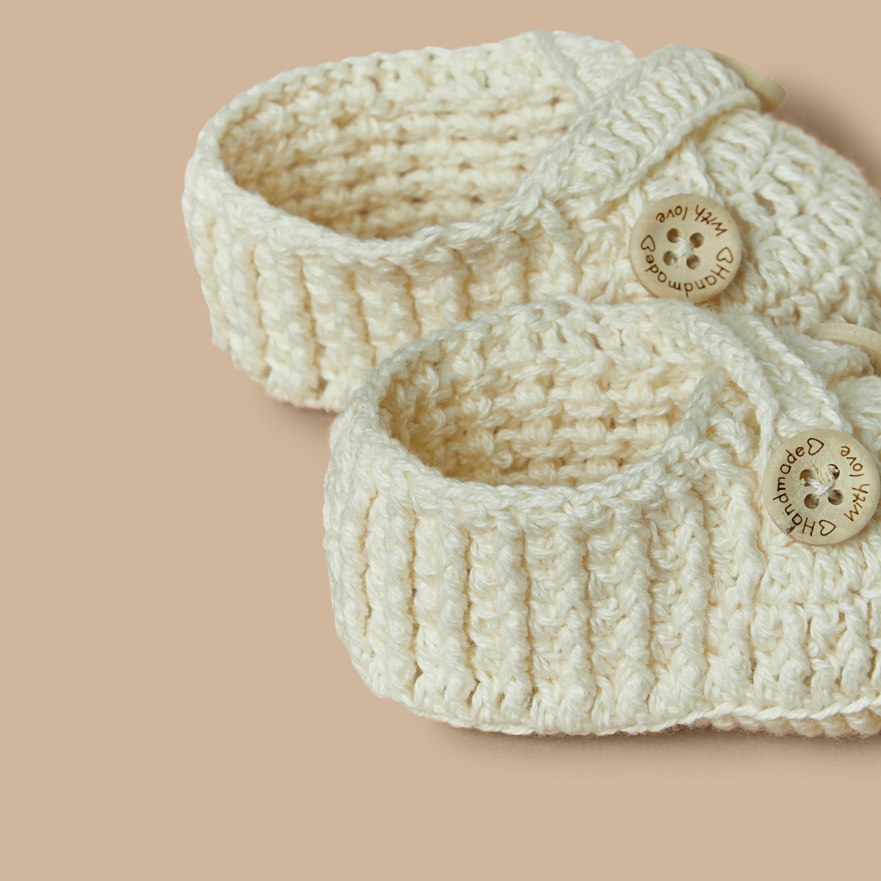 Giggles Textured Booties with Button Closure