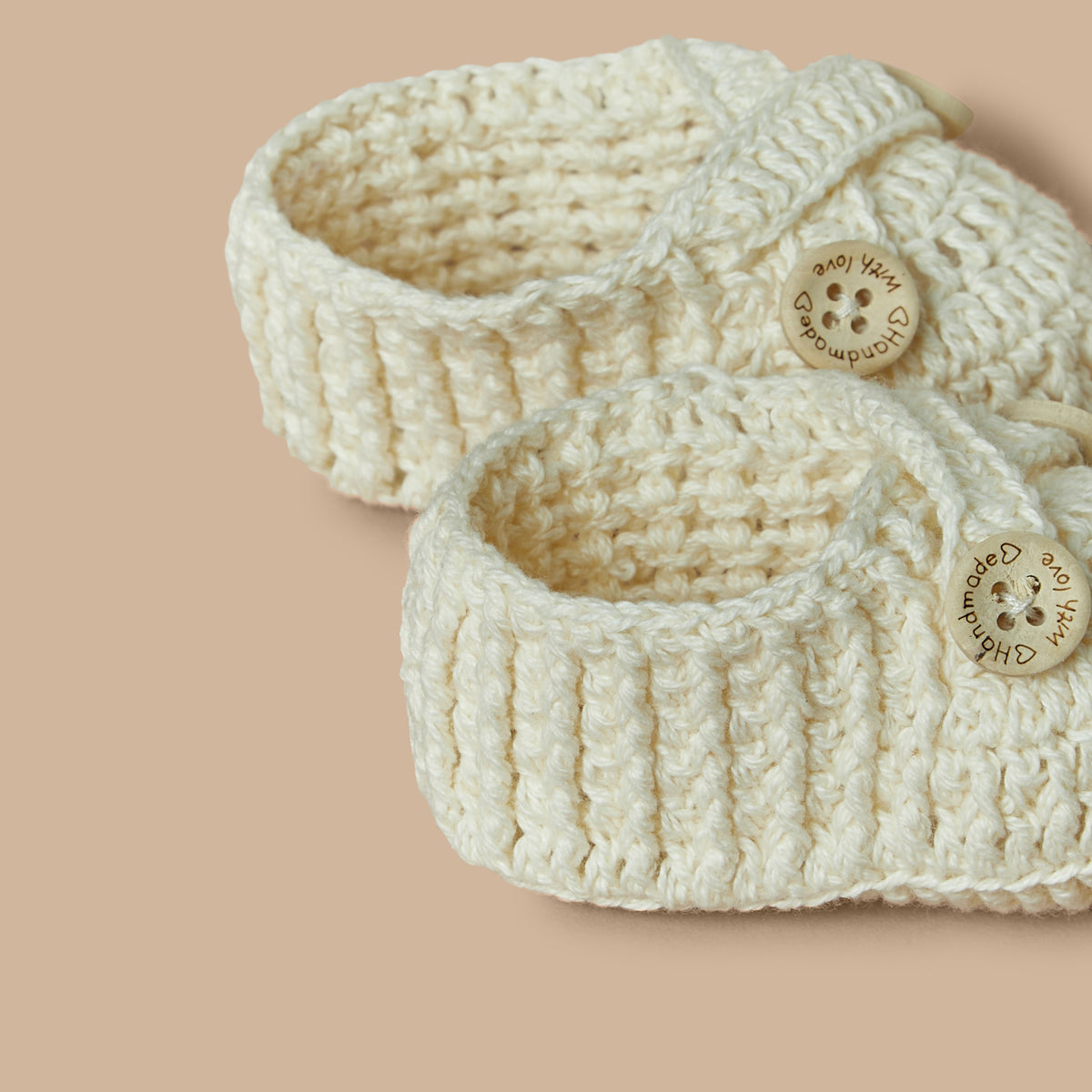 Giggles Textured Booties with Button Closure