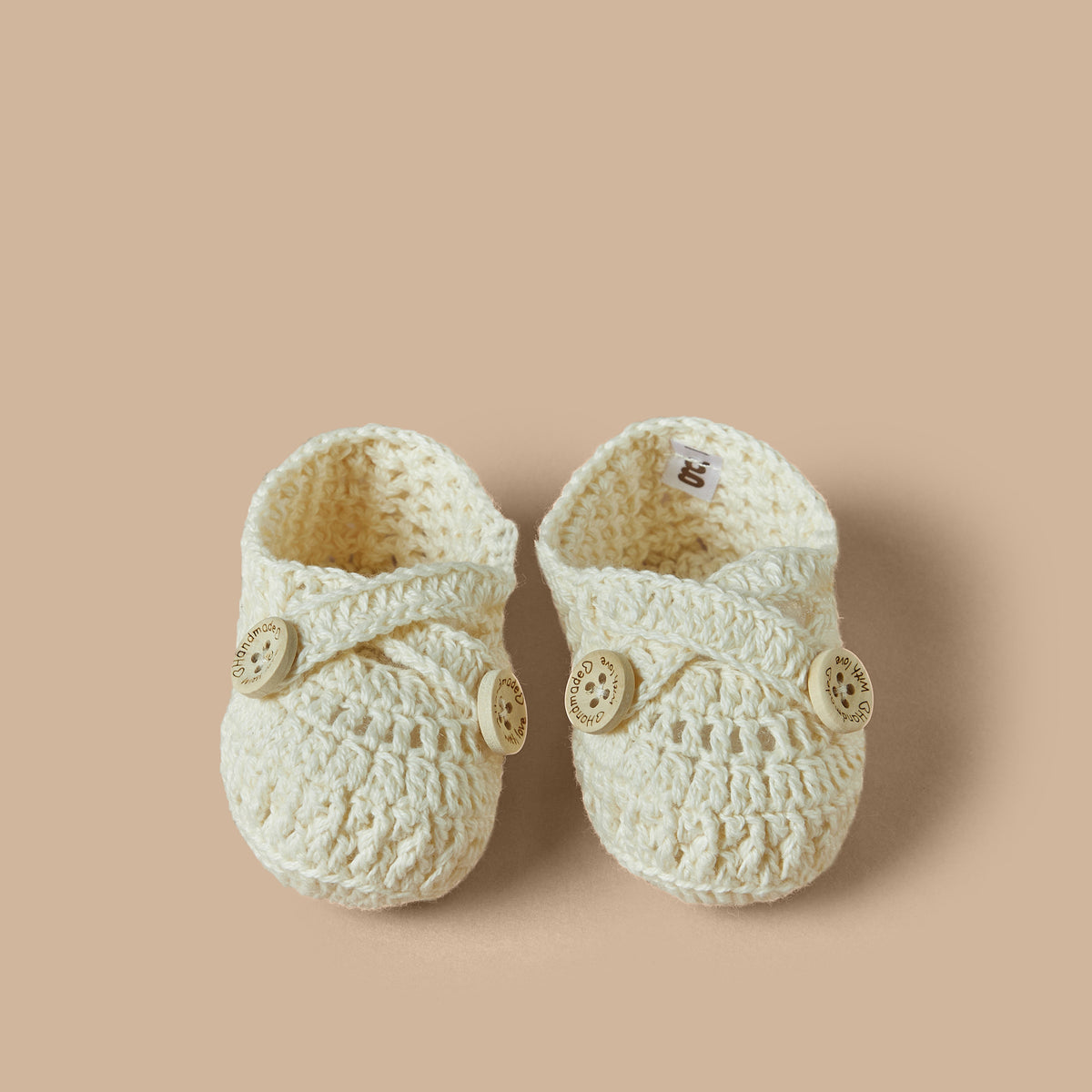 Giggles Textured Booties with Button Closure