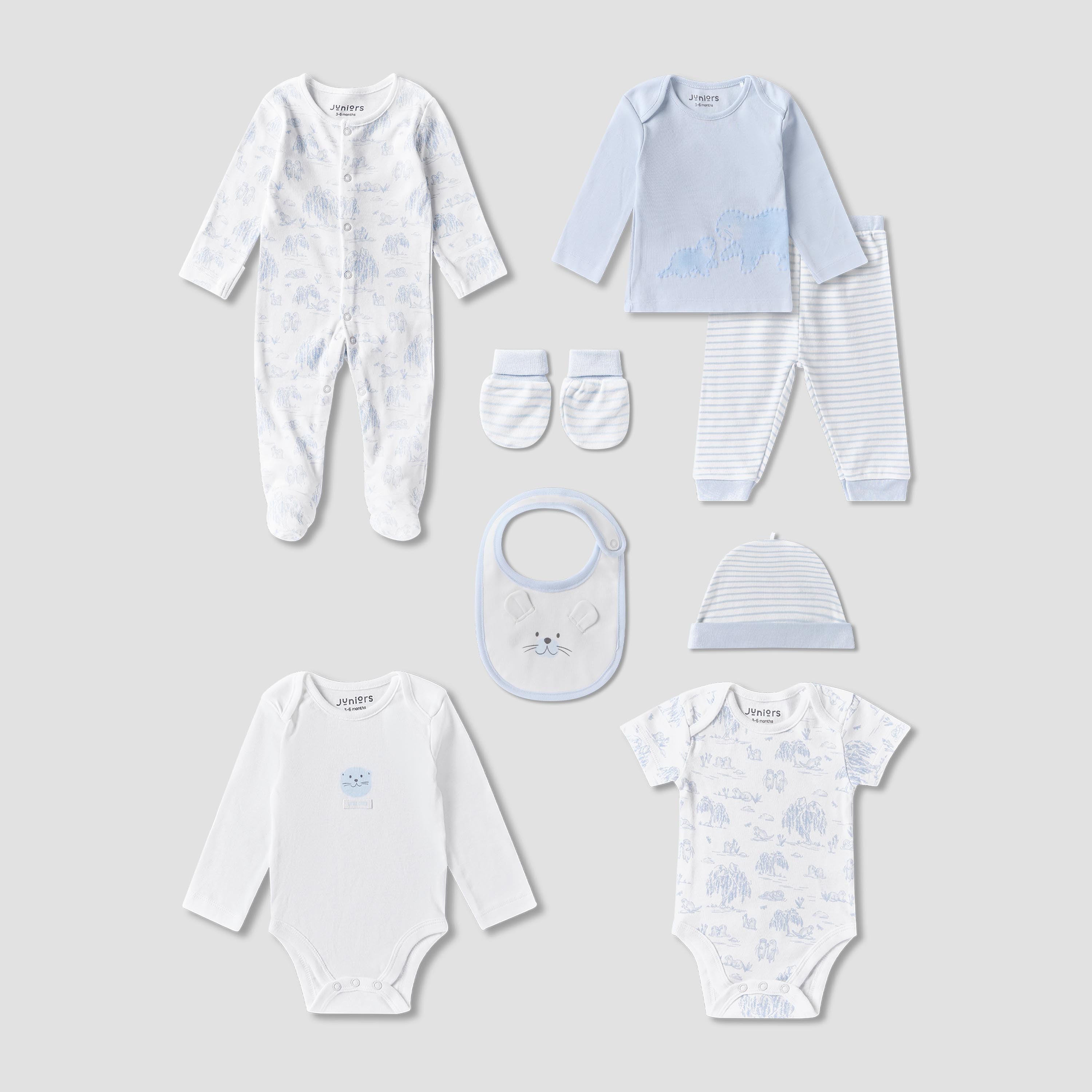 Set of 9 Juniors Clothing Gift Set with Assorted Prints