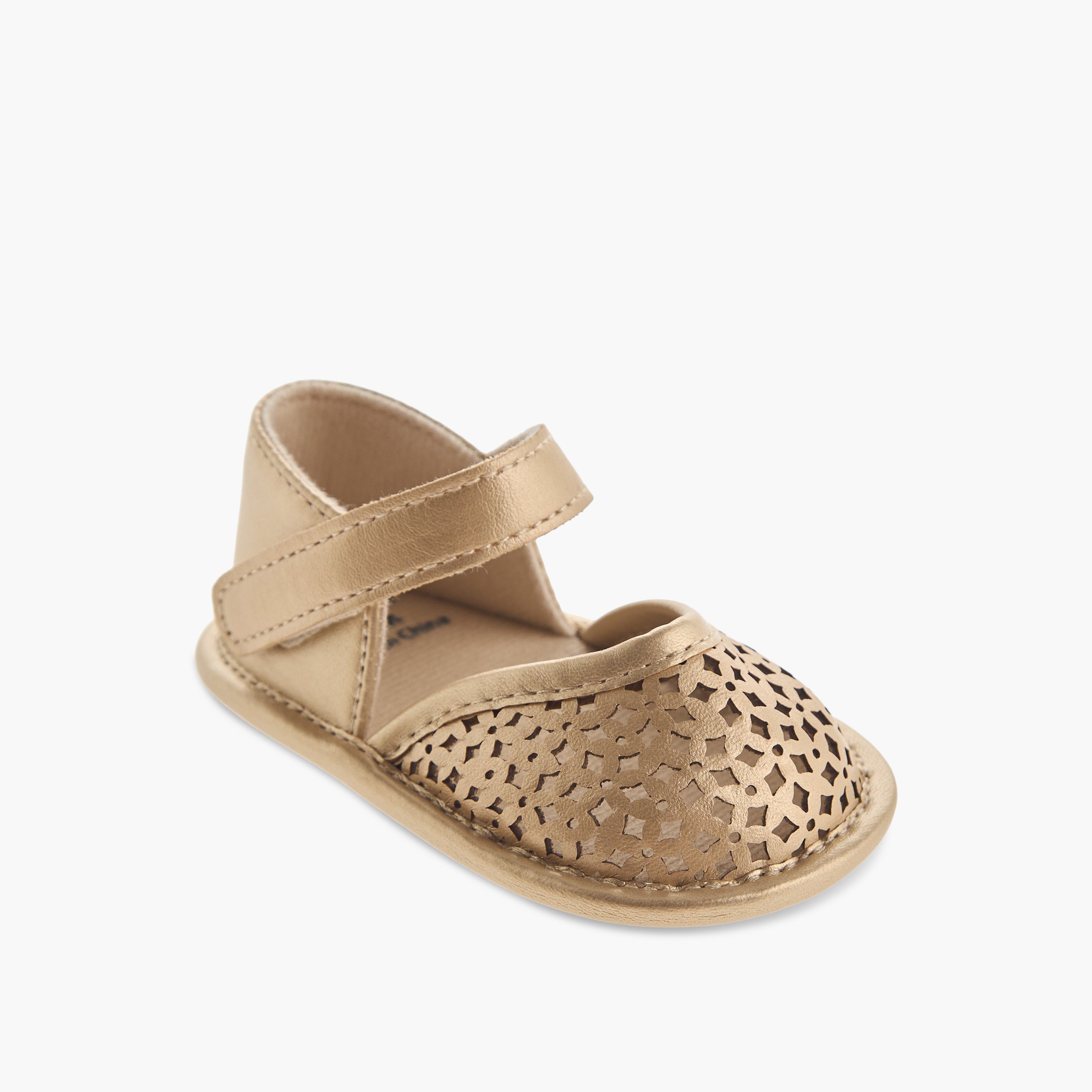 Giggles Sandals with Hook and Loop Closure, Cutout Detail