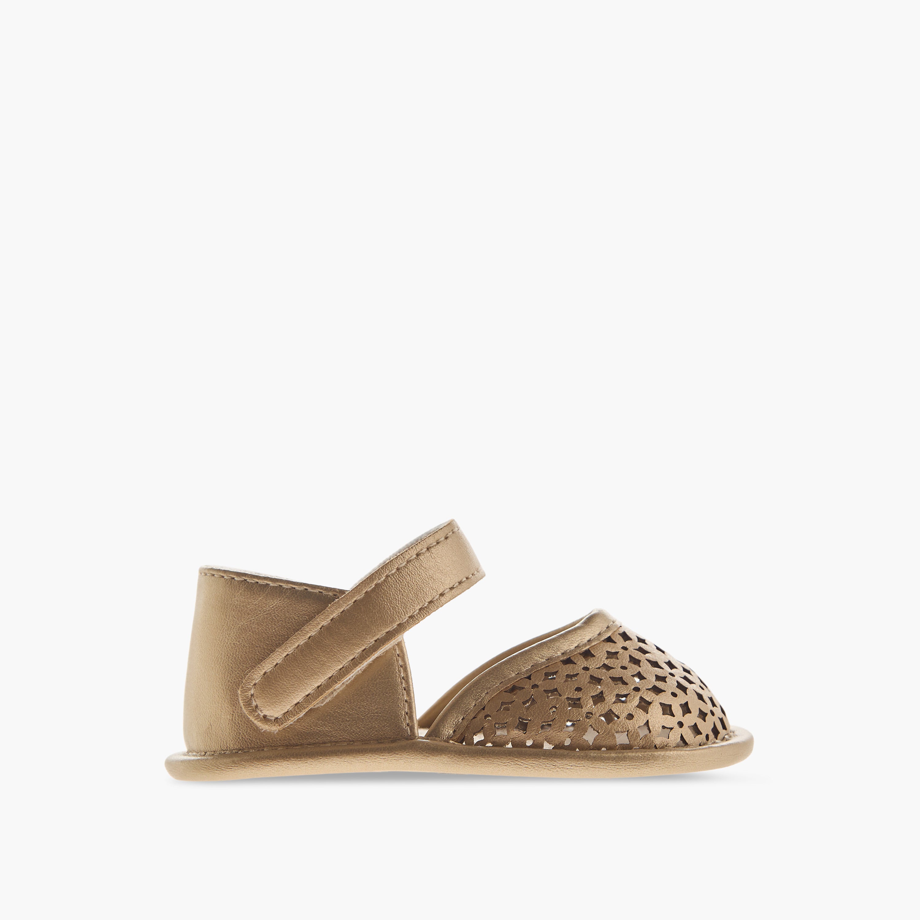 Giggles Sandals with Hook and Loop Closure, Cutout Detail
