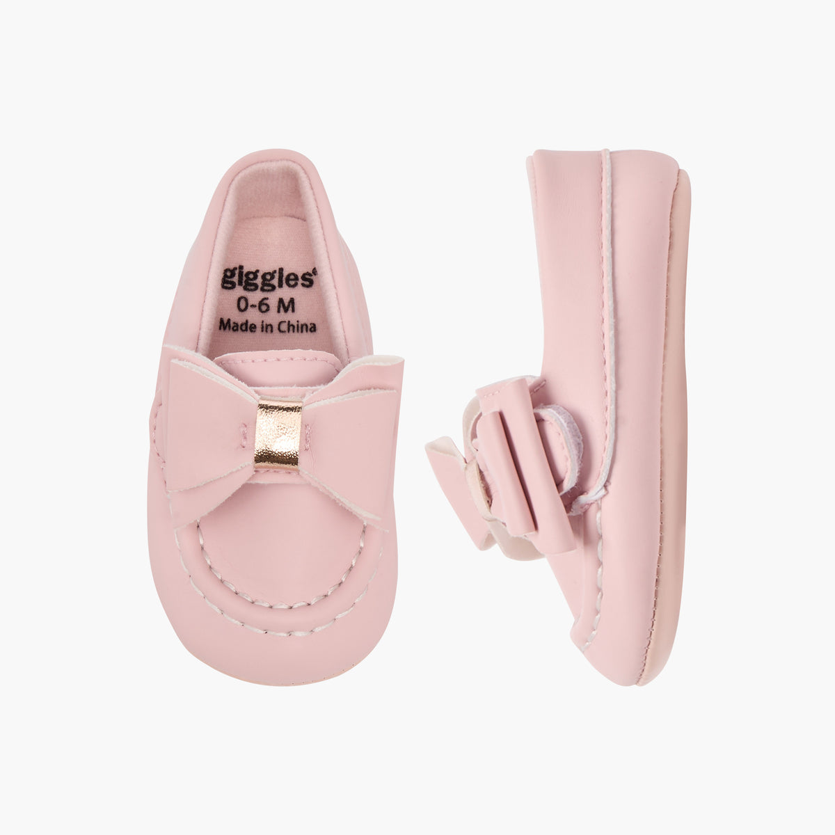Giggles Bow Accent Slip-On Booties
