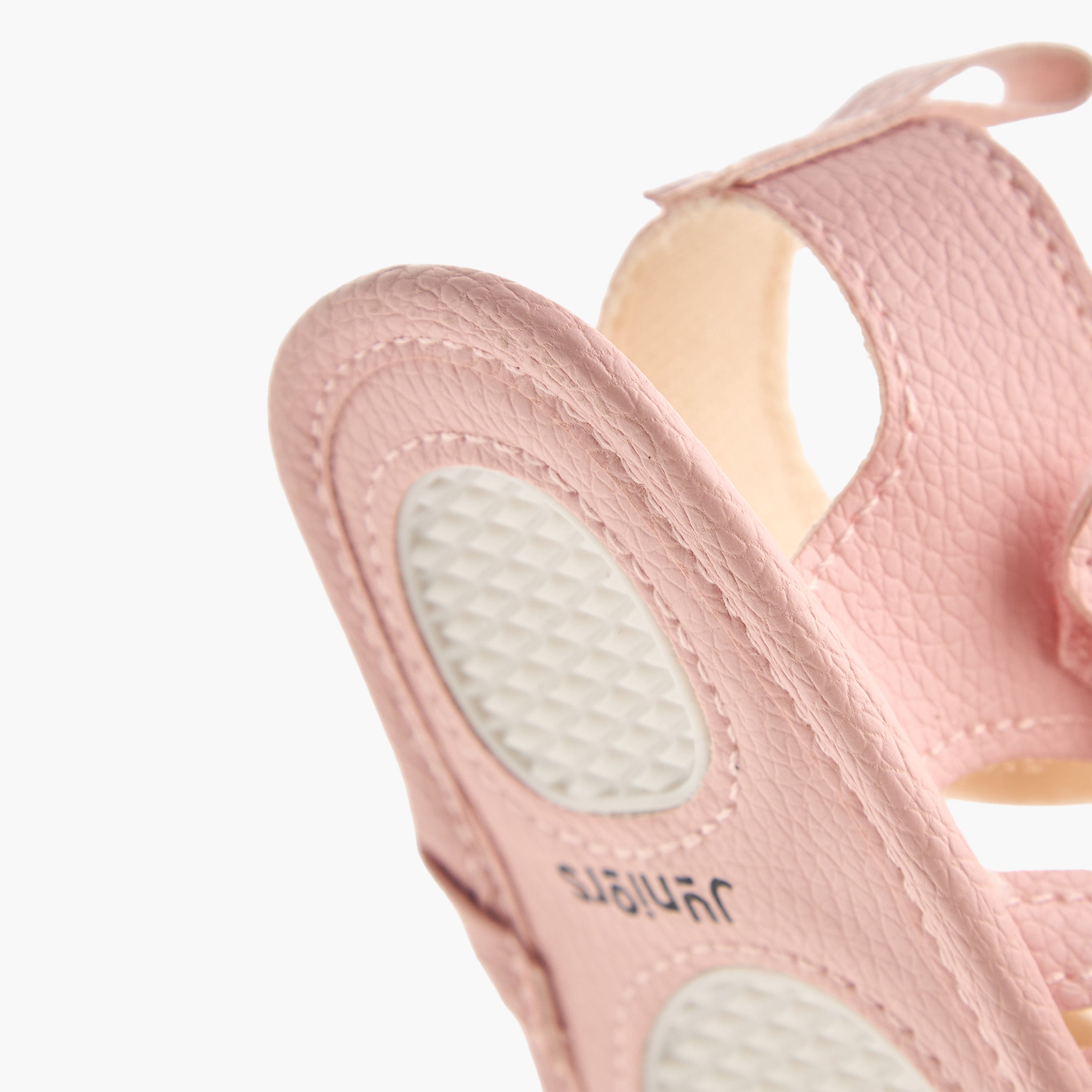 Juniors Sandals with Hook and Loop Closure, Floral Embroidered