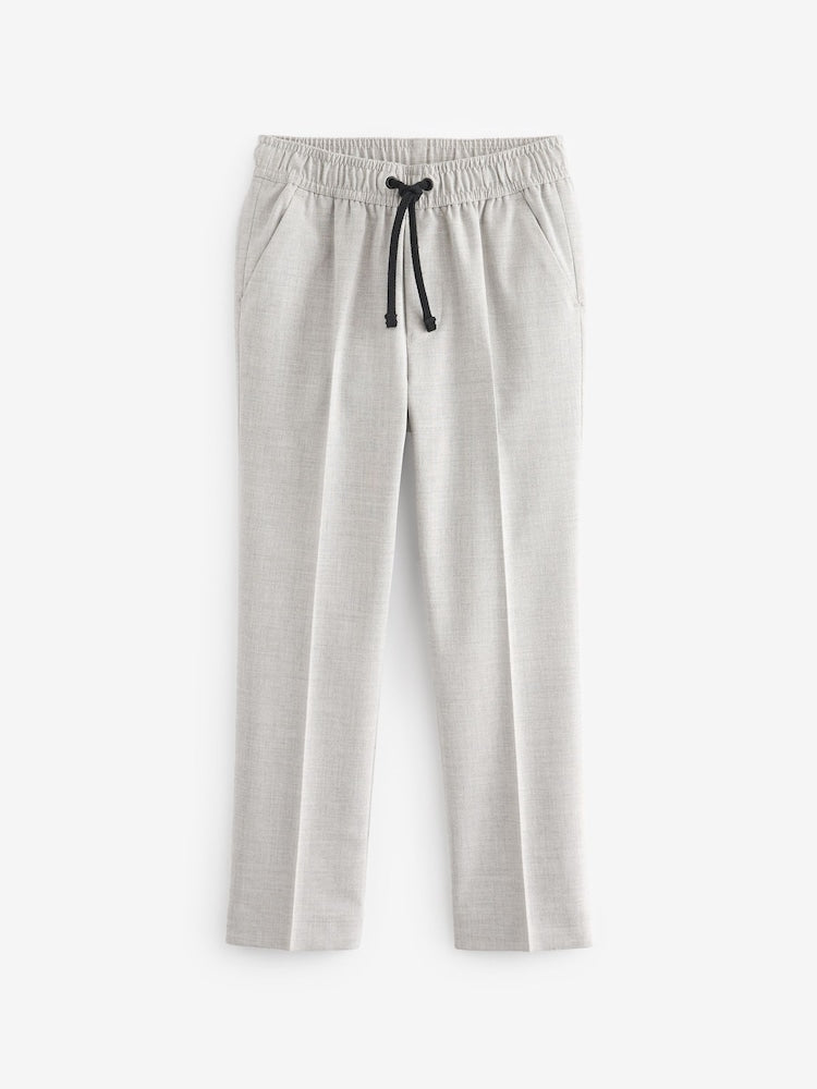 Grey Pull On Waist Suit Trousers (3-16yrs)