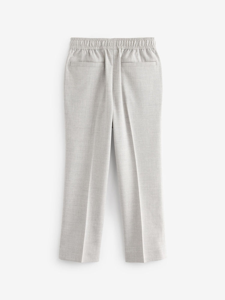 Grey Pull On Waist Suit Trousers (3-16yrs)