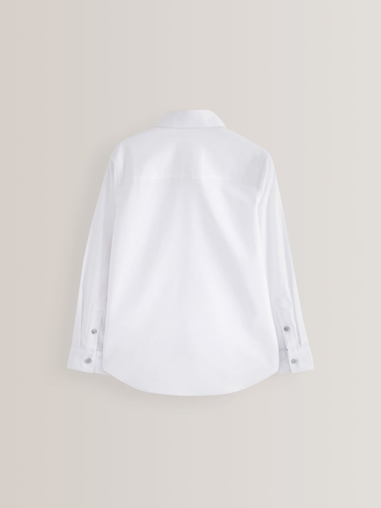 White Long Sleeves Smart Trimmed Shirt (3-16yrs)