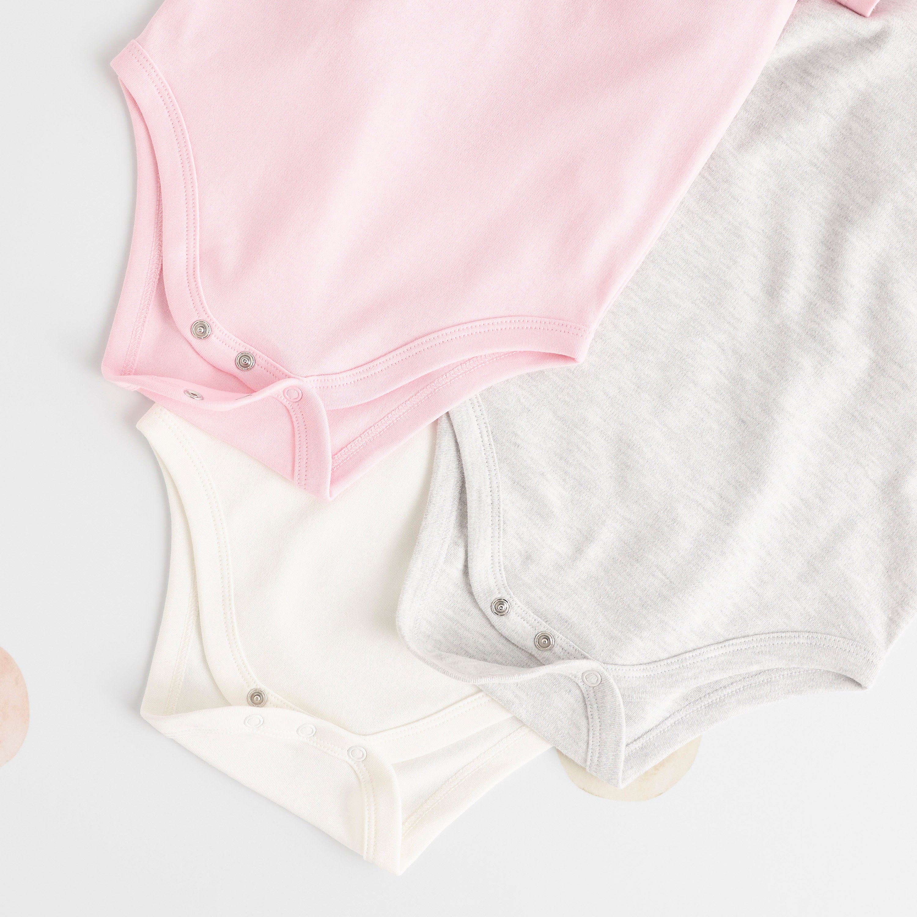 Pack of 3 - Plain Cotton Bodysuit