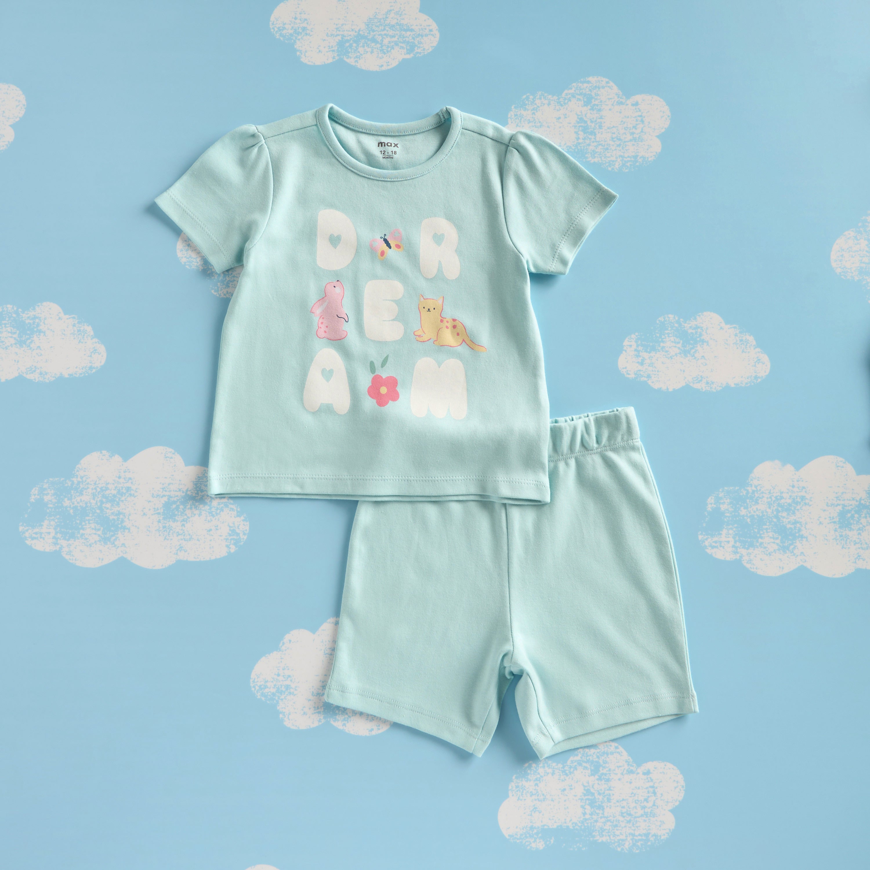 Pack of 2 - Printed Cotton Pyjama Set