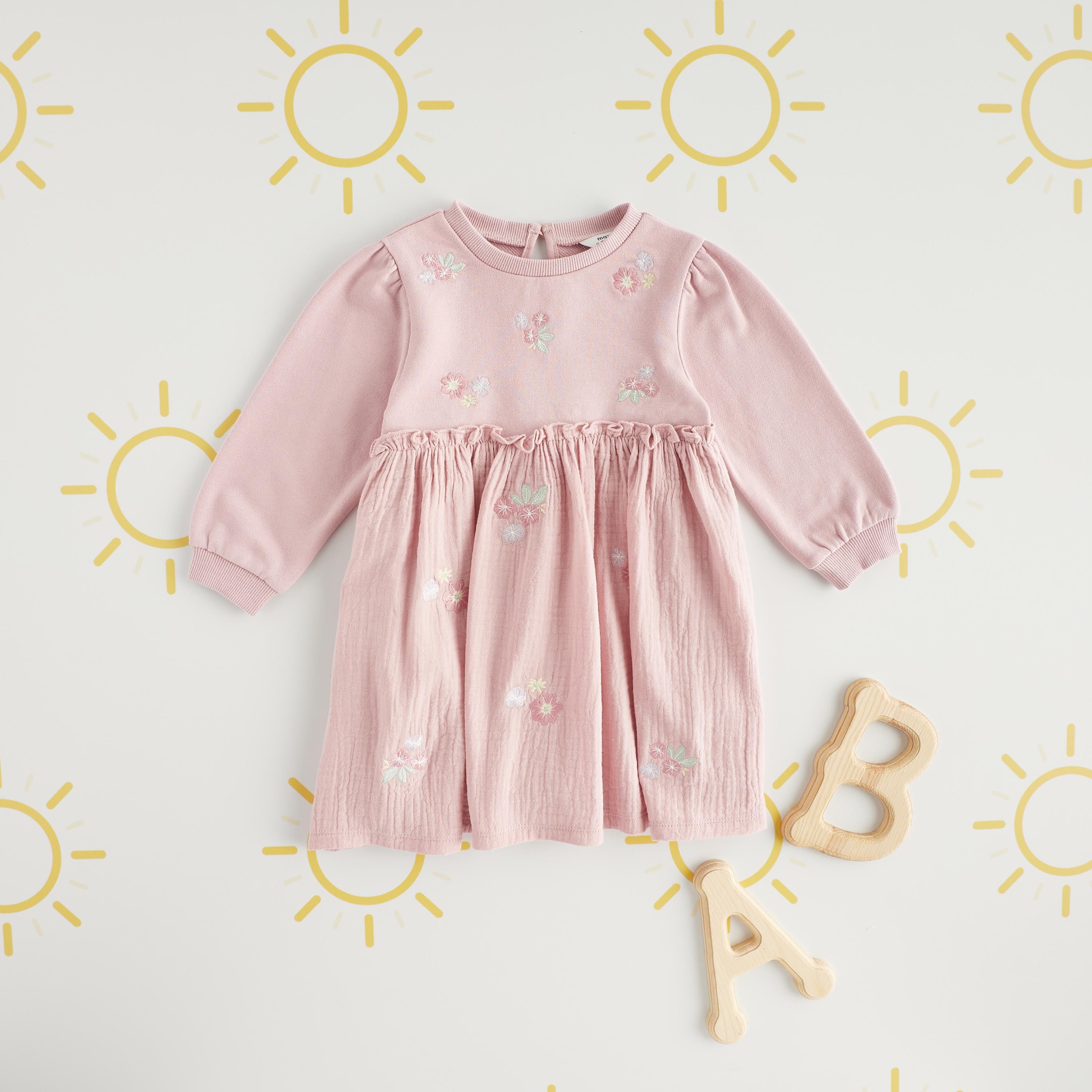 All-Over Floral Embroidered Dress - Pink / 12-18 mths