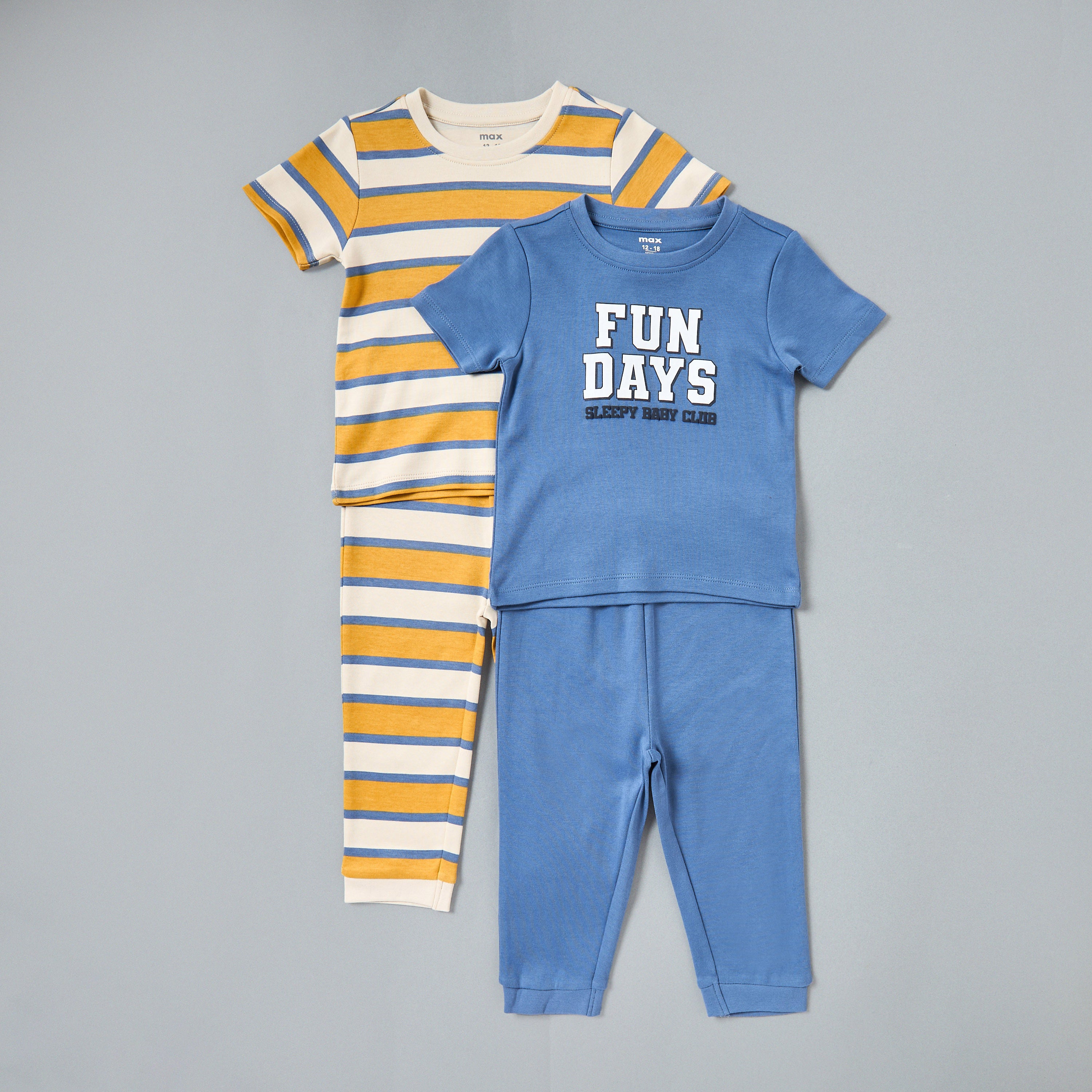 Pack of 2 - Printed Cotton Pyjama Set