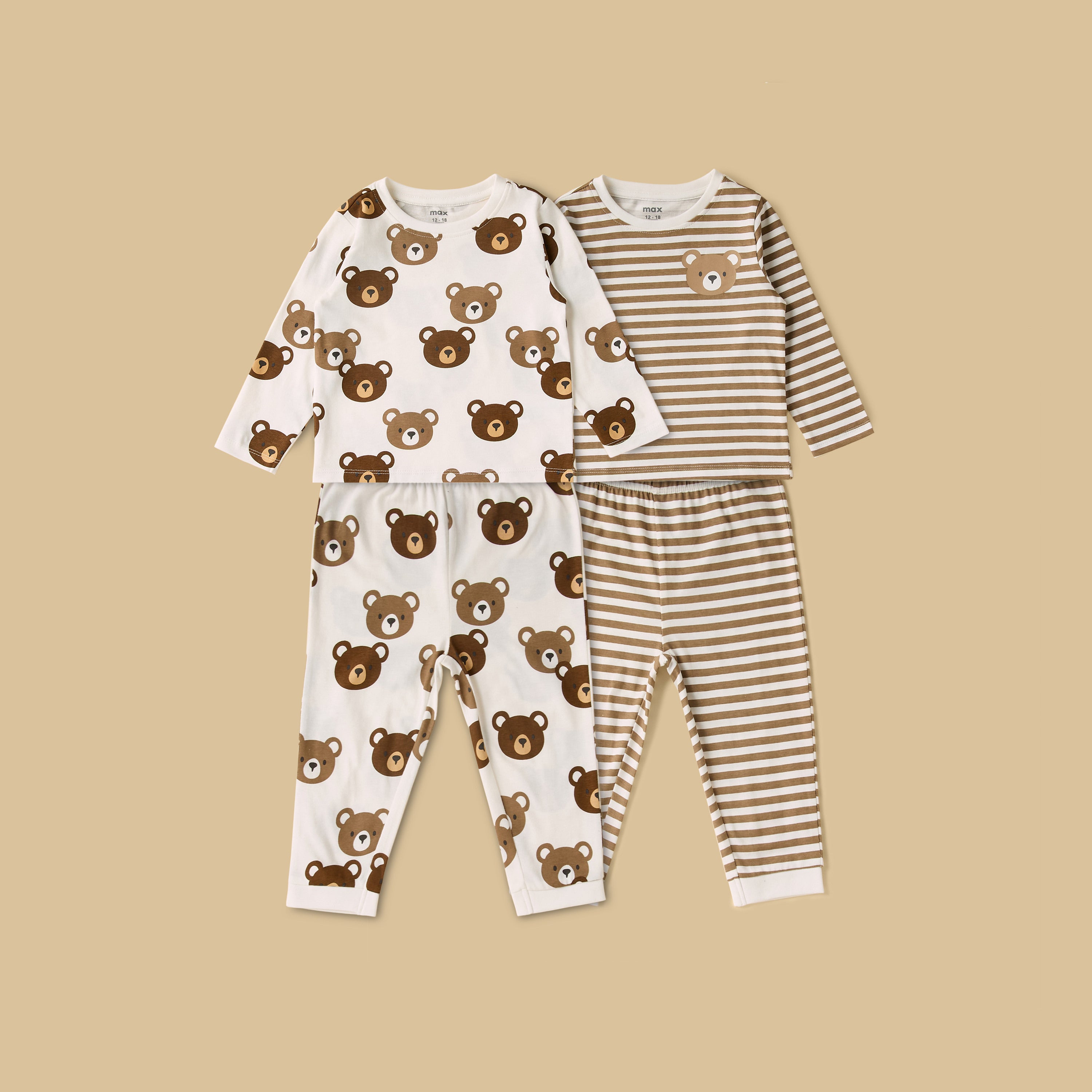 Pack of 2 - Bear Print T-shirts and Pyjamas