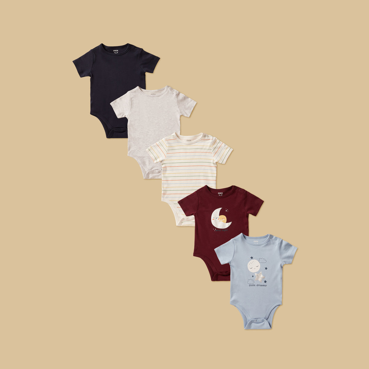 Pack of 5 - Assorted Cotton Bodysuit