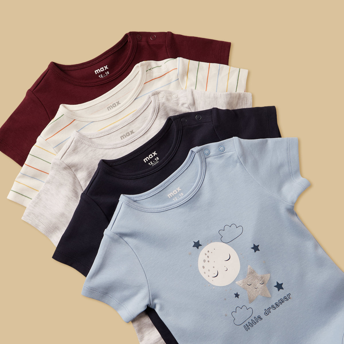 Pack of 5 - Assorted Cotton Bodysuit
