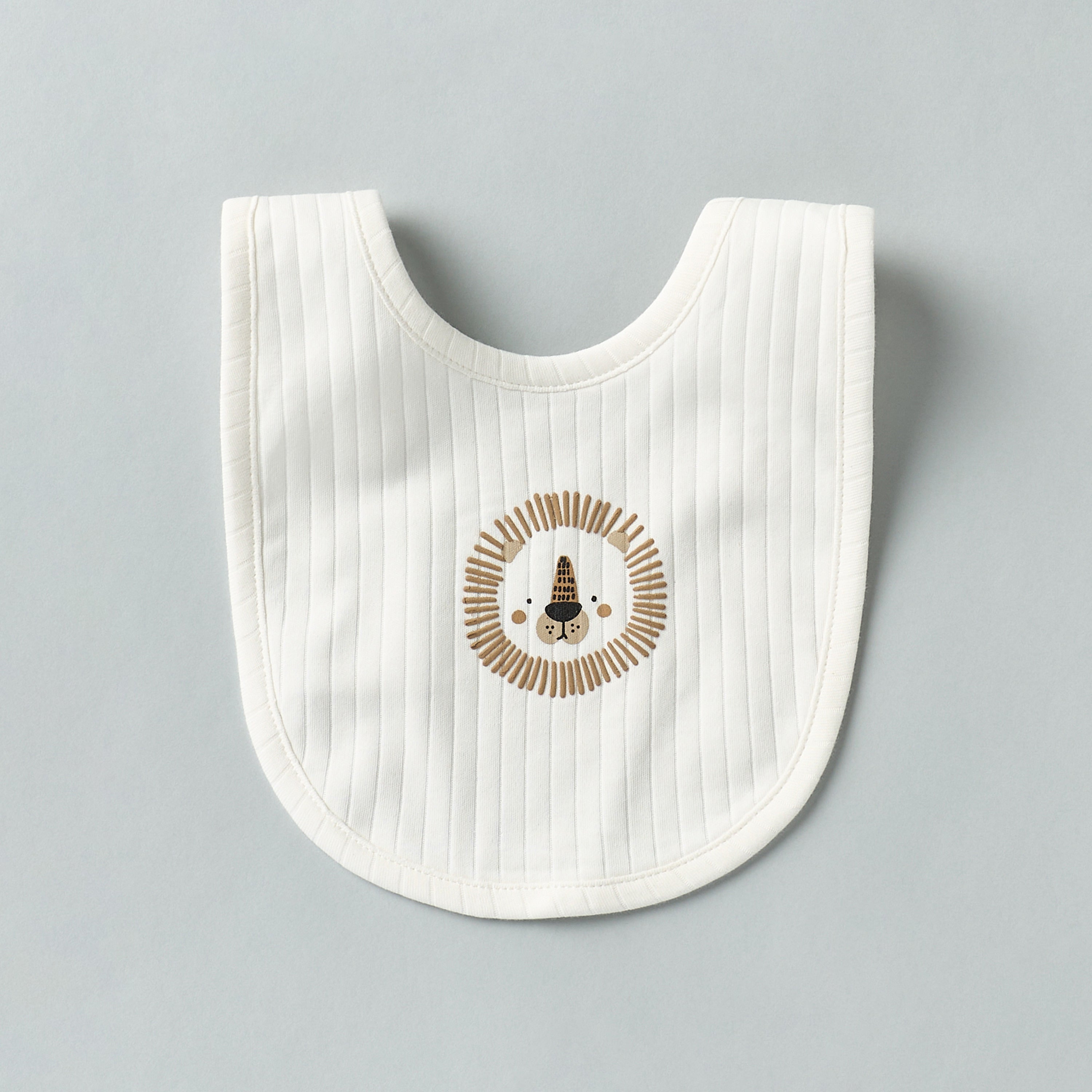Pack of 2 - Printed Bib with Snap Button Closure