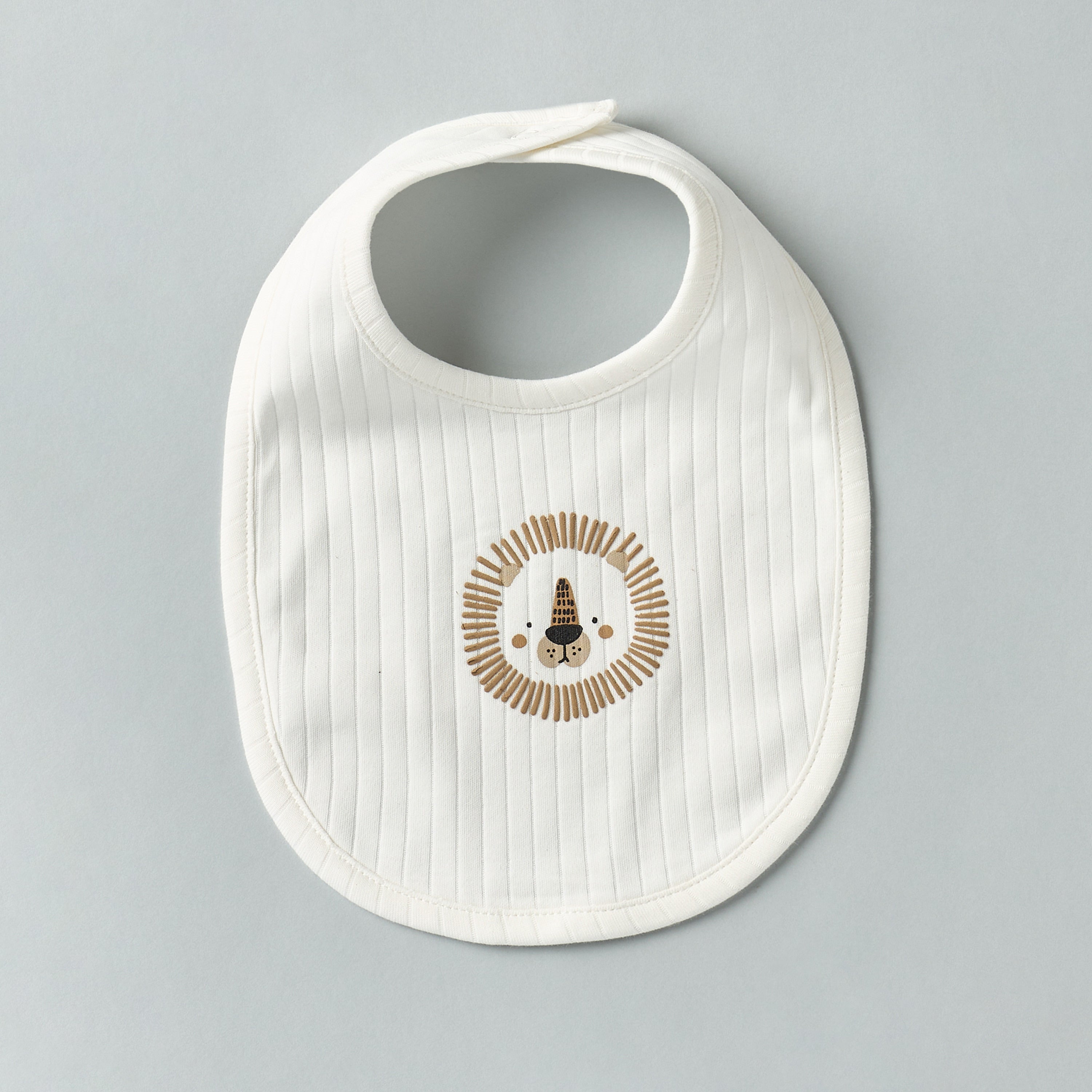 Pack of 2 - Printed Bib with Snap Button Closure