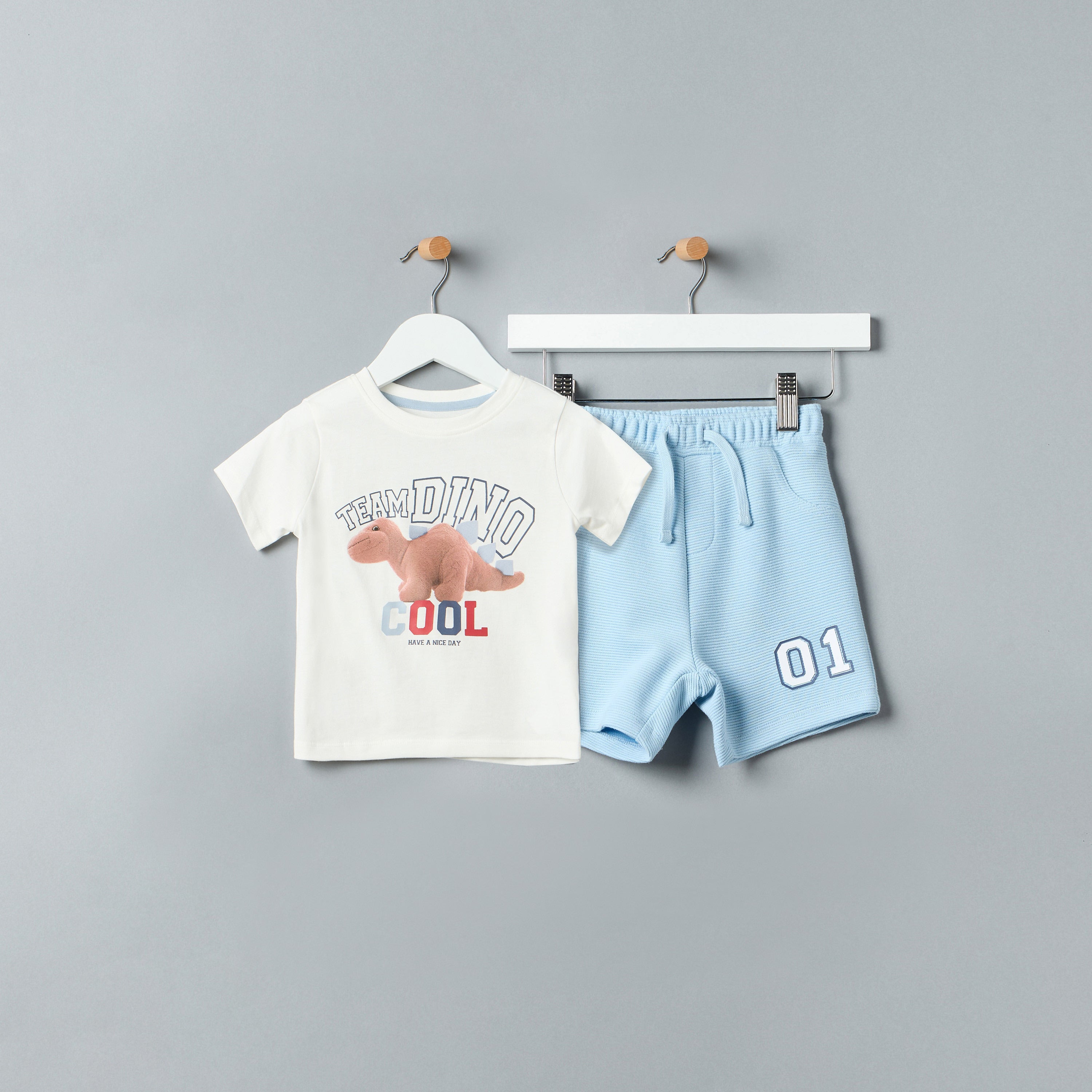 Dinosaur Print T-shirt and Shorts Set