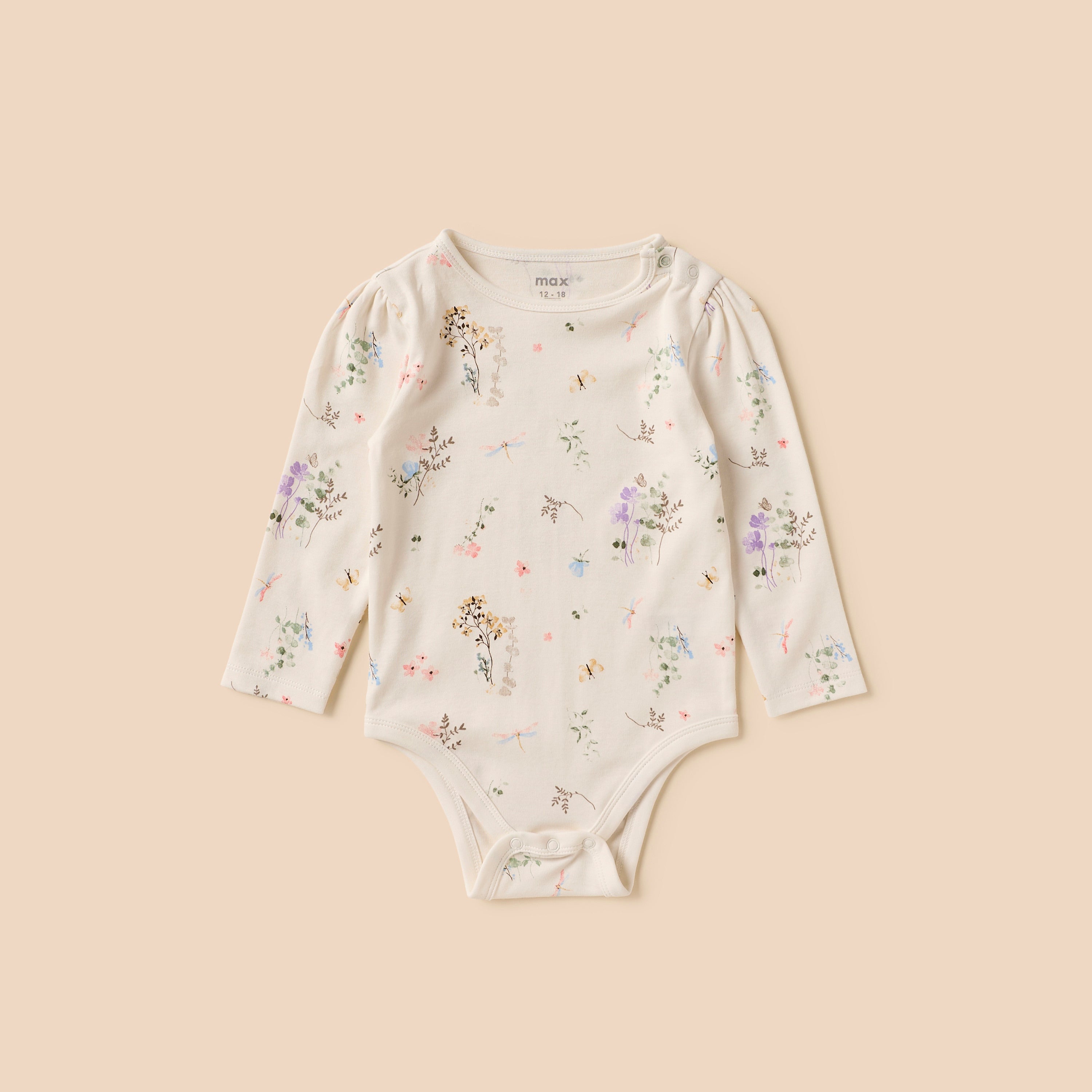 Pack of 3 - Botanical Print Bodysuit