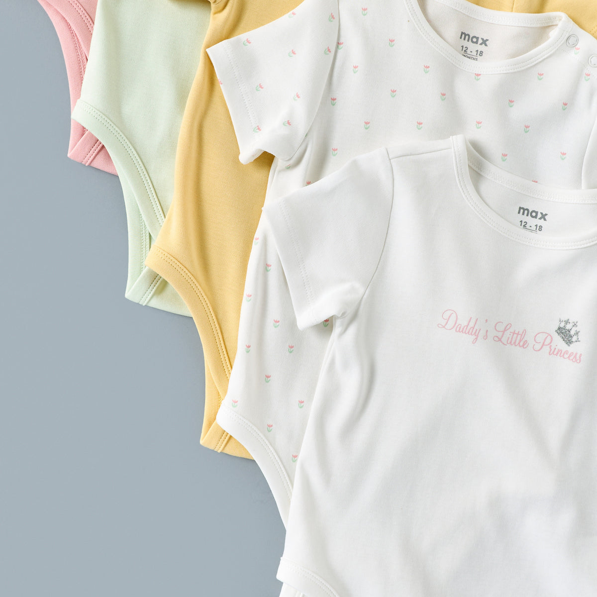 Pack of 5 - Floral Print Cotton Bodysuit