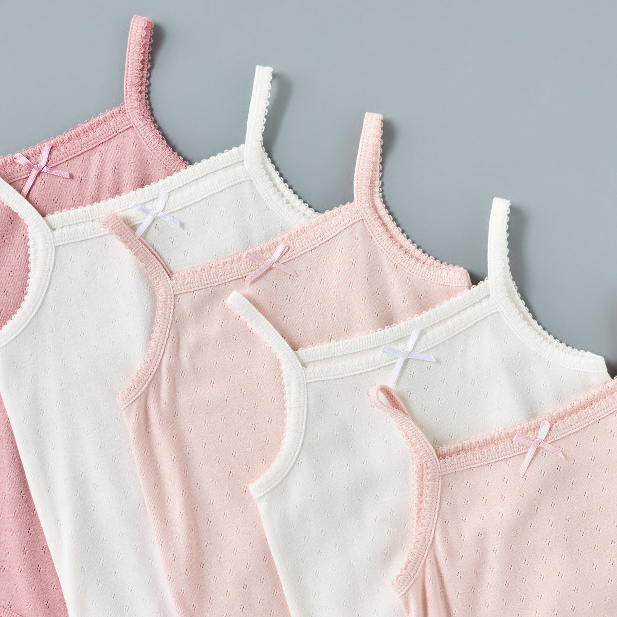 Pack of 5 - Textured Sleeveless Cotton Bodysuit