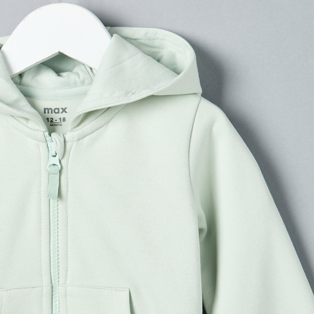 Plain Zip Through Hoodie