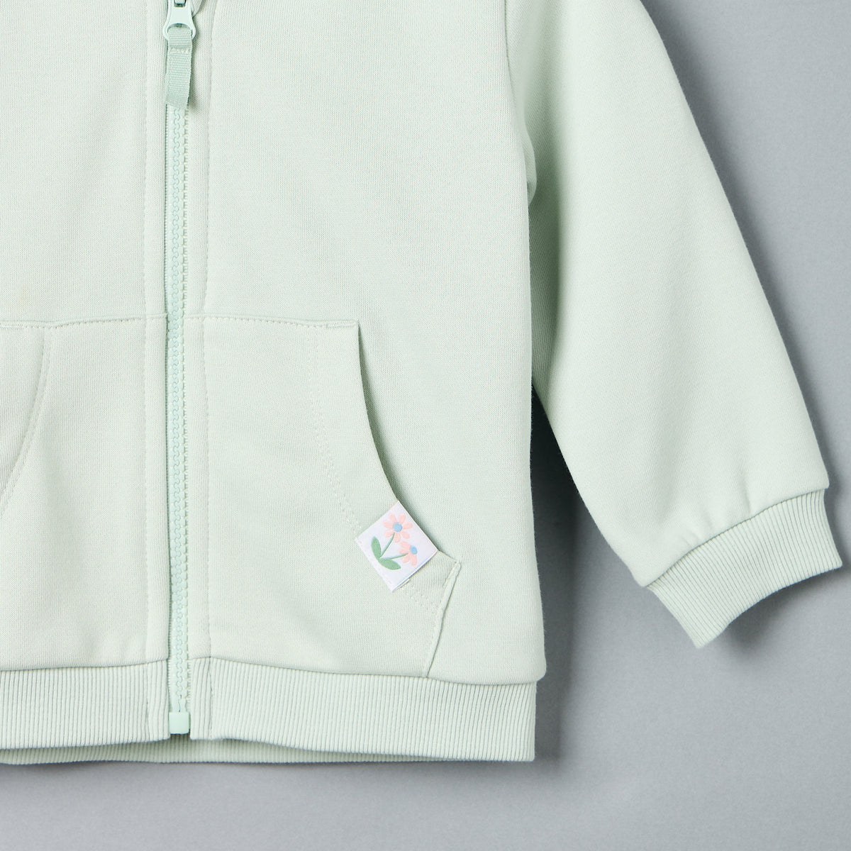 Plain Zip Through Hoodie