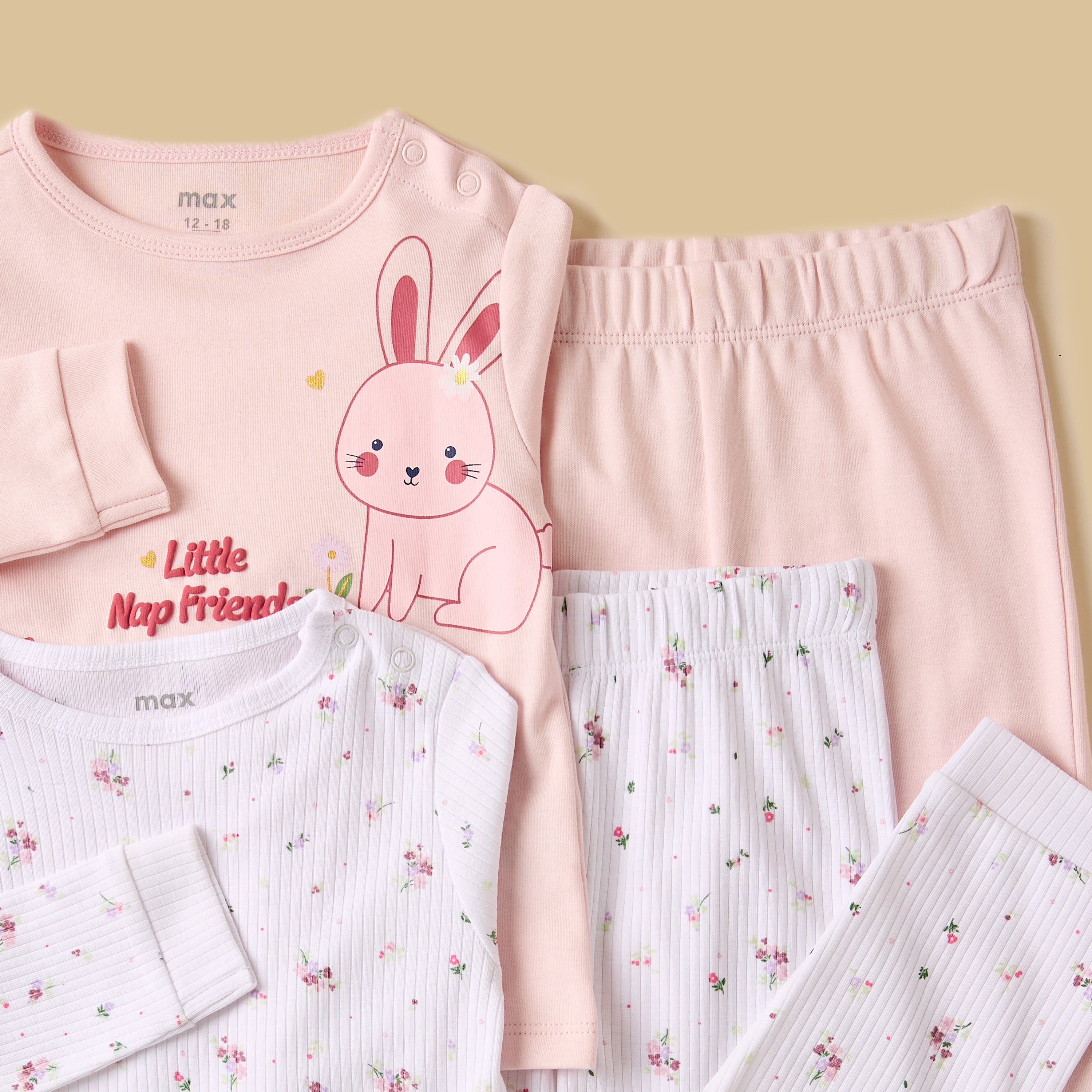 Pack of 2 - Printed Cotton Pyjama Set