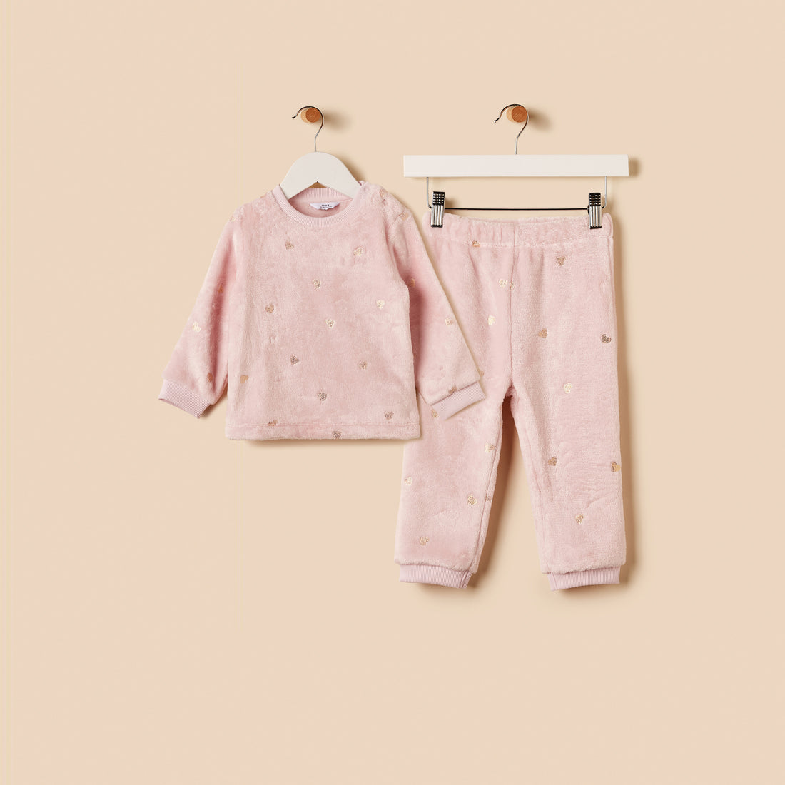 Heart Foil Print Pyjama Set