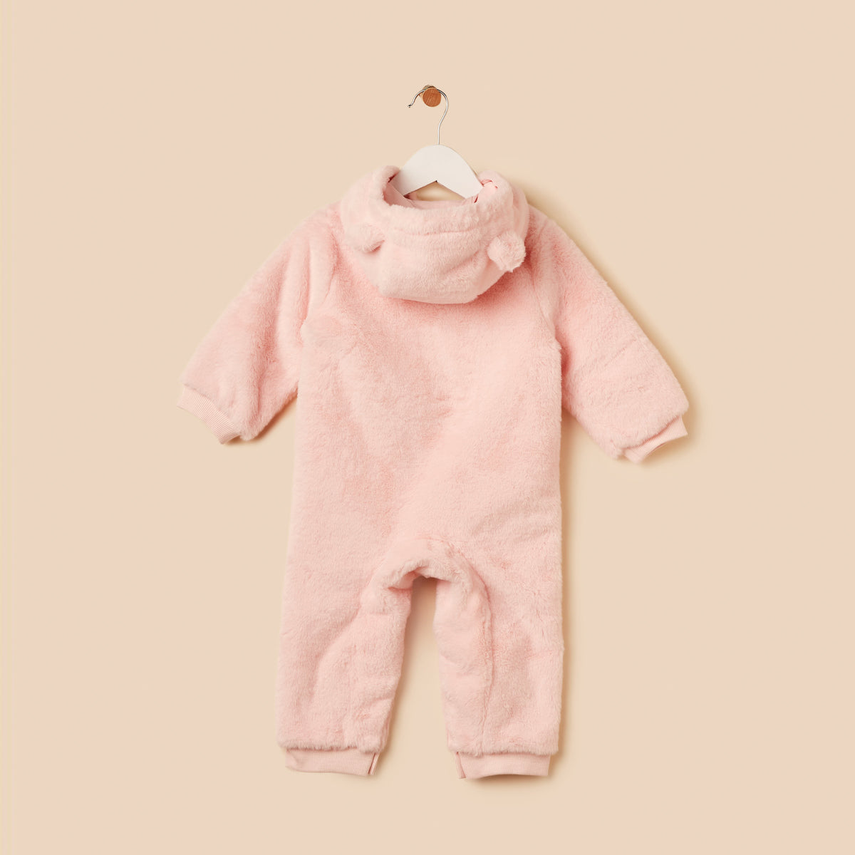 Textured Heart Accent Hooded Pramsuit