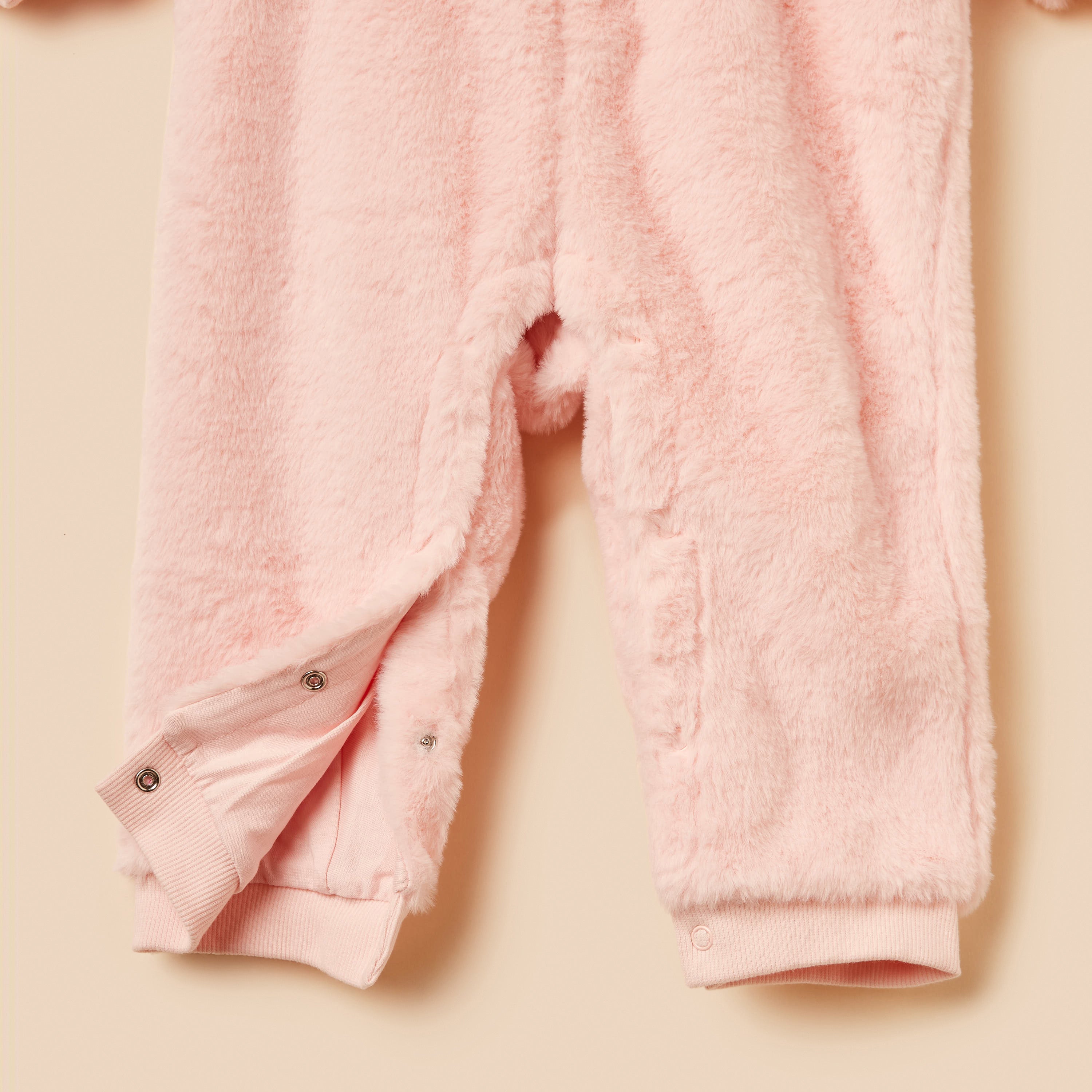 Textured Heart Accent Hooded Pramsuit