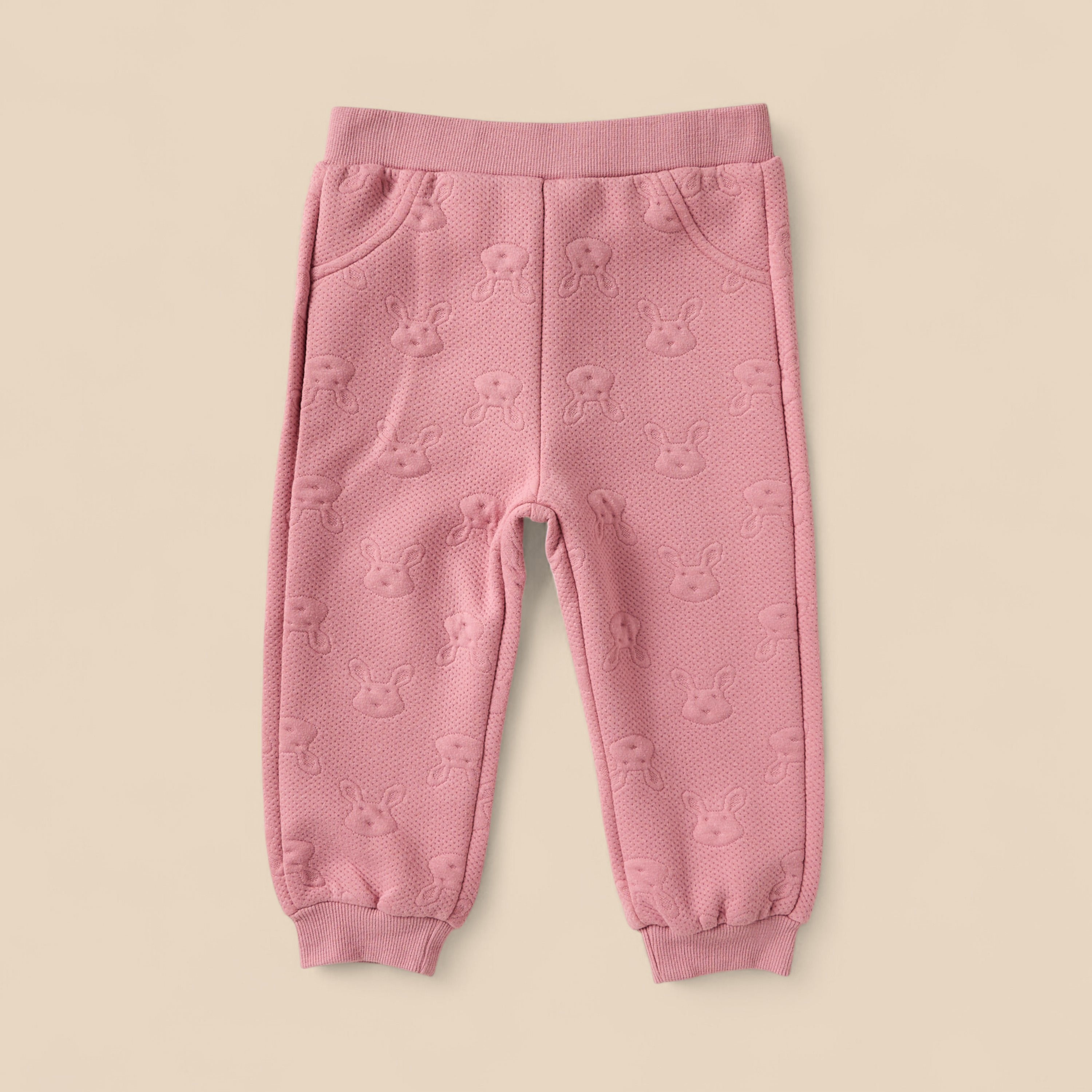 Bunny Embossed Hoodie with Bodysuit and Joggers